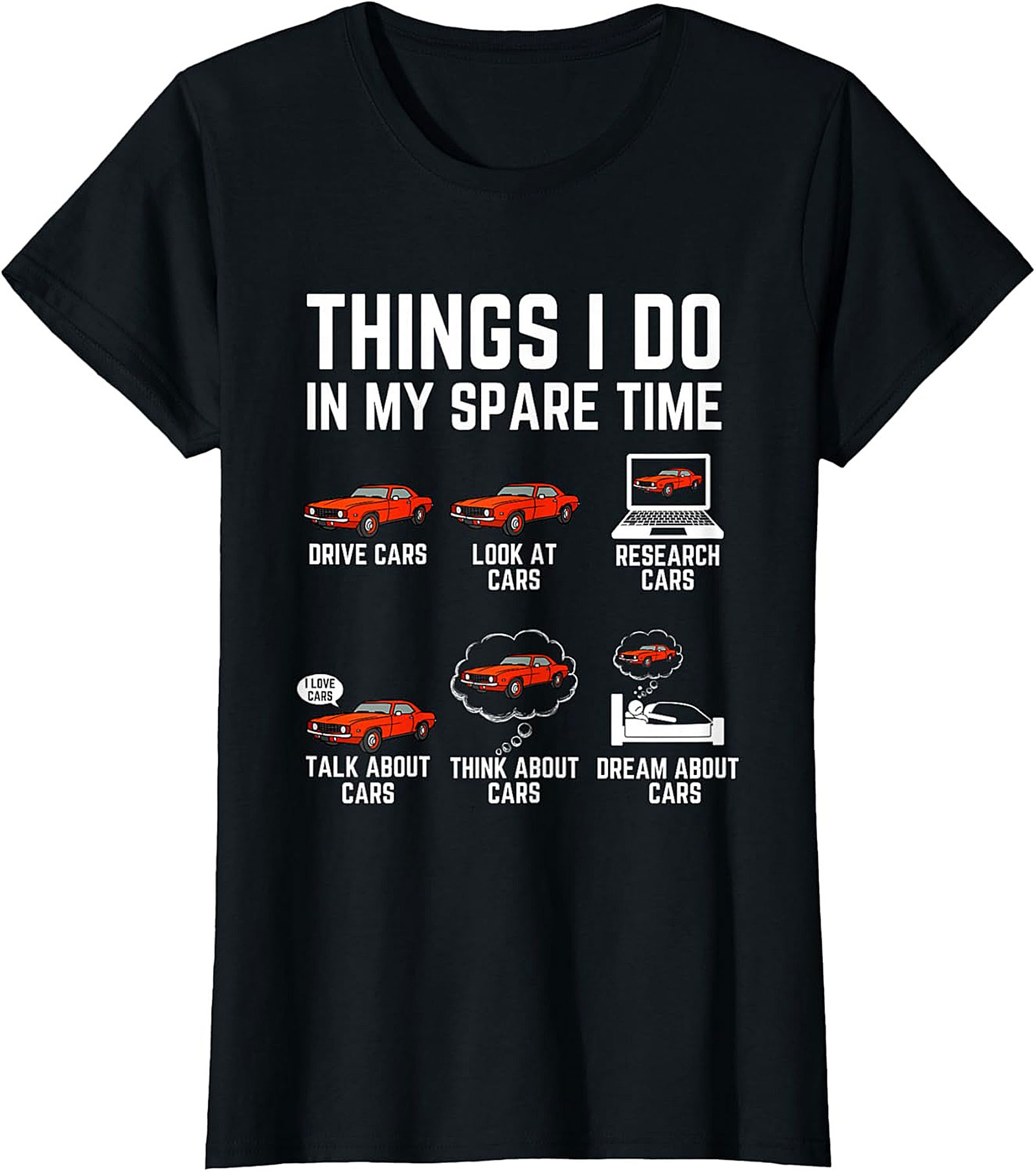 Funny Car Enthusiast T-shirt Things Do In My Spare Time Tee