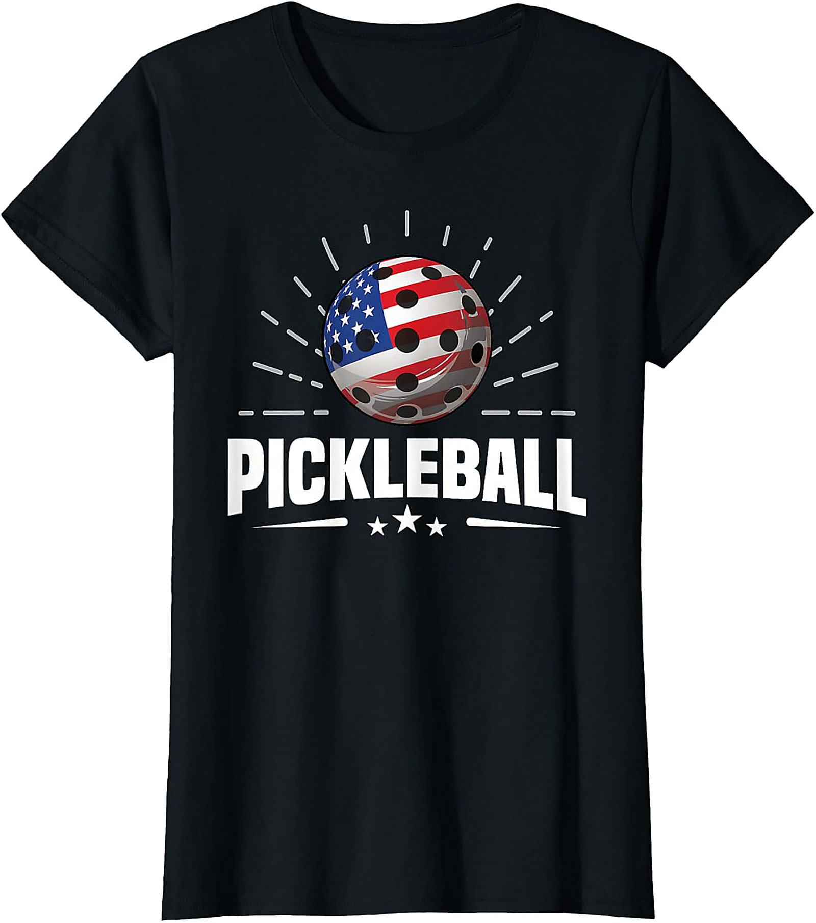 Patriotic Pickleball T-Shirt | American Flag Graphic Tee