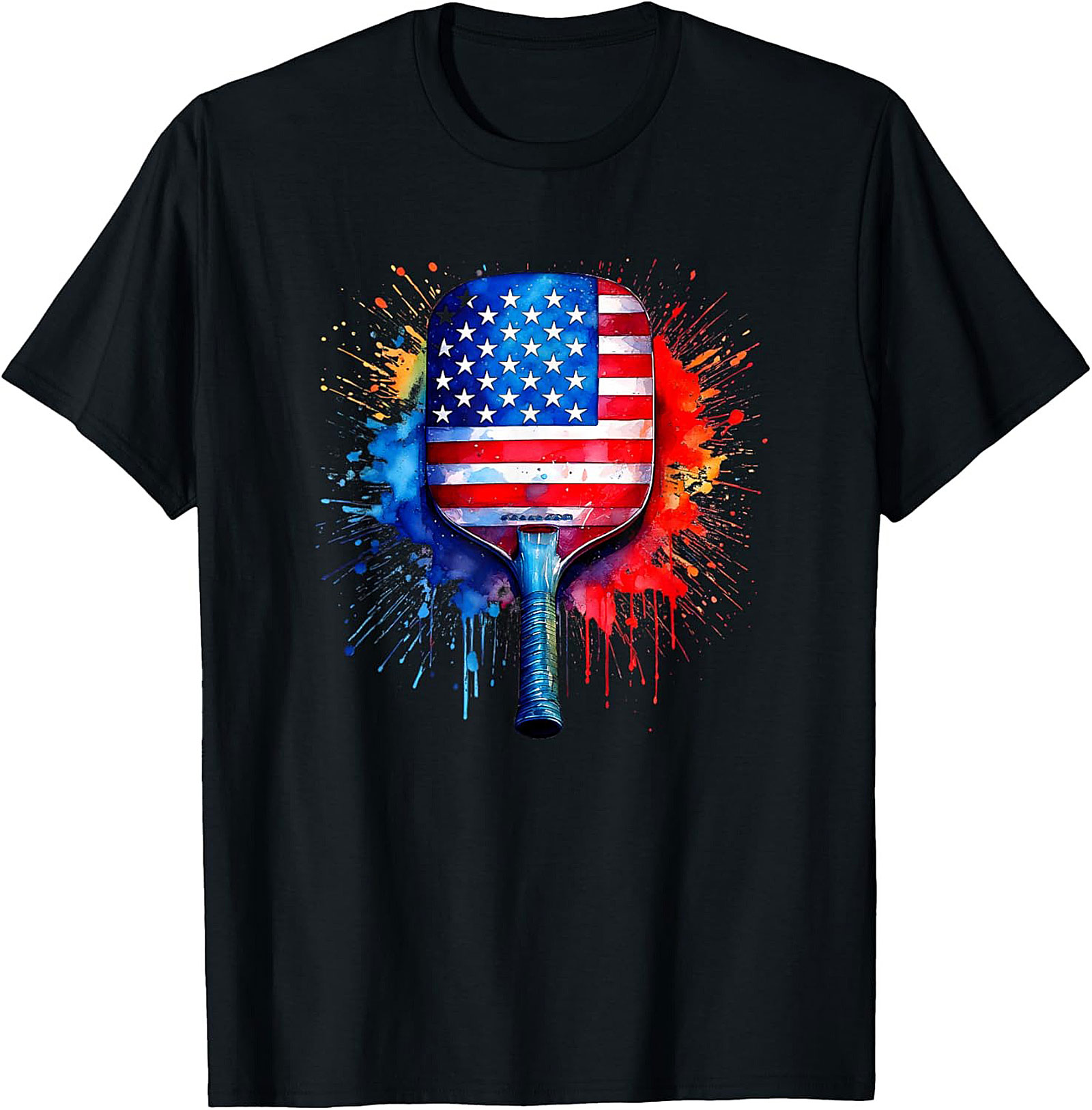 Patriotic Pickleball Graphic Tee | American Flag Shirt