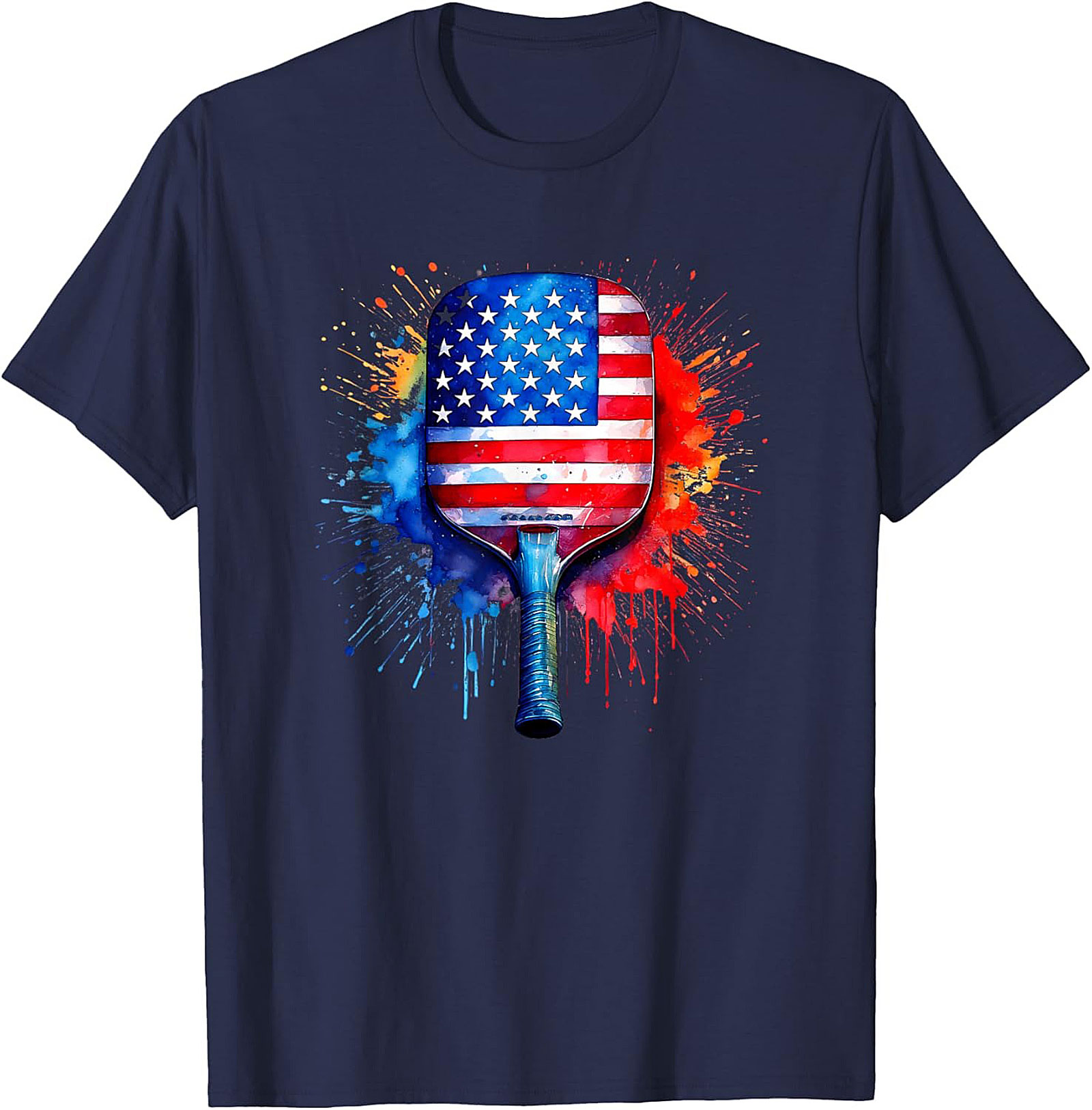 Patriotic Pickleball Graphic Tee | American Flag Shirt