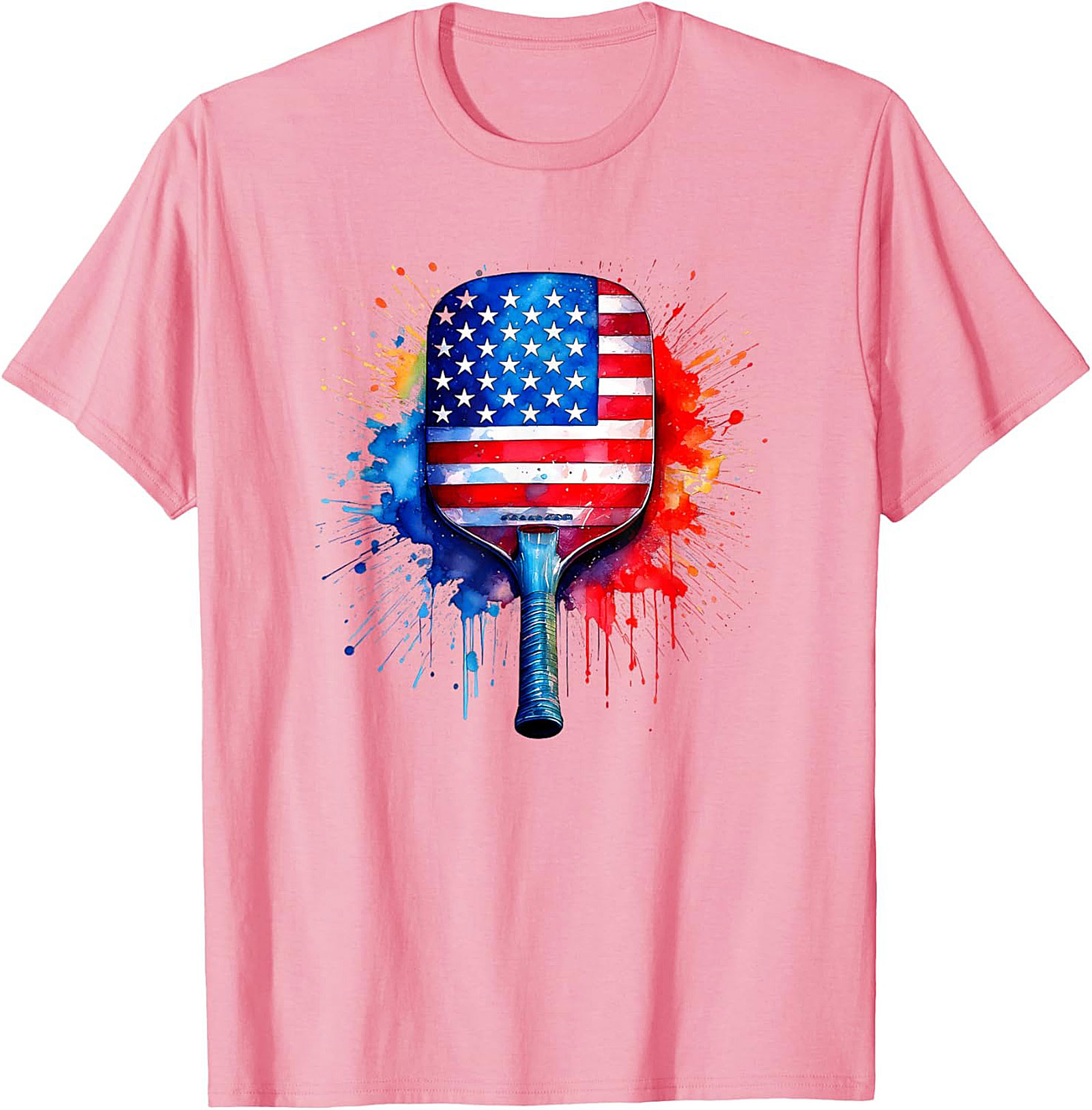 Patriotic Pickleball Graphic Tee | American Flag Shirt