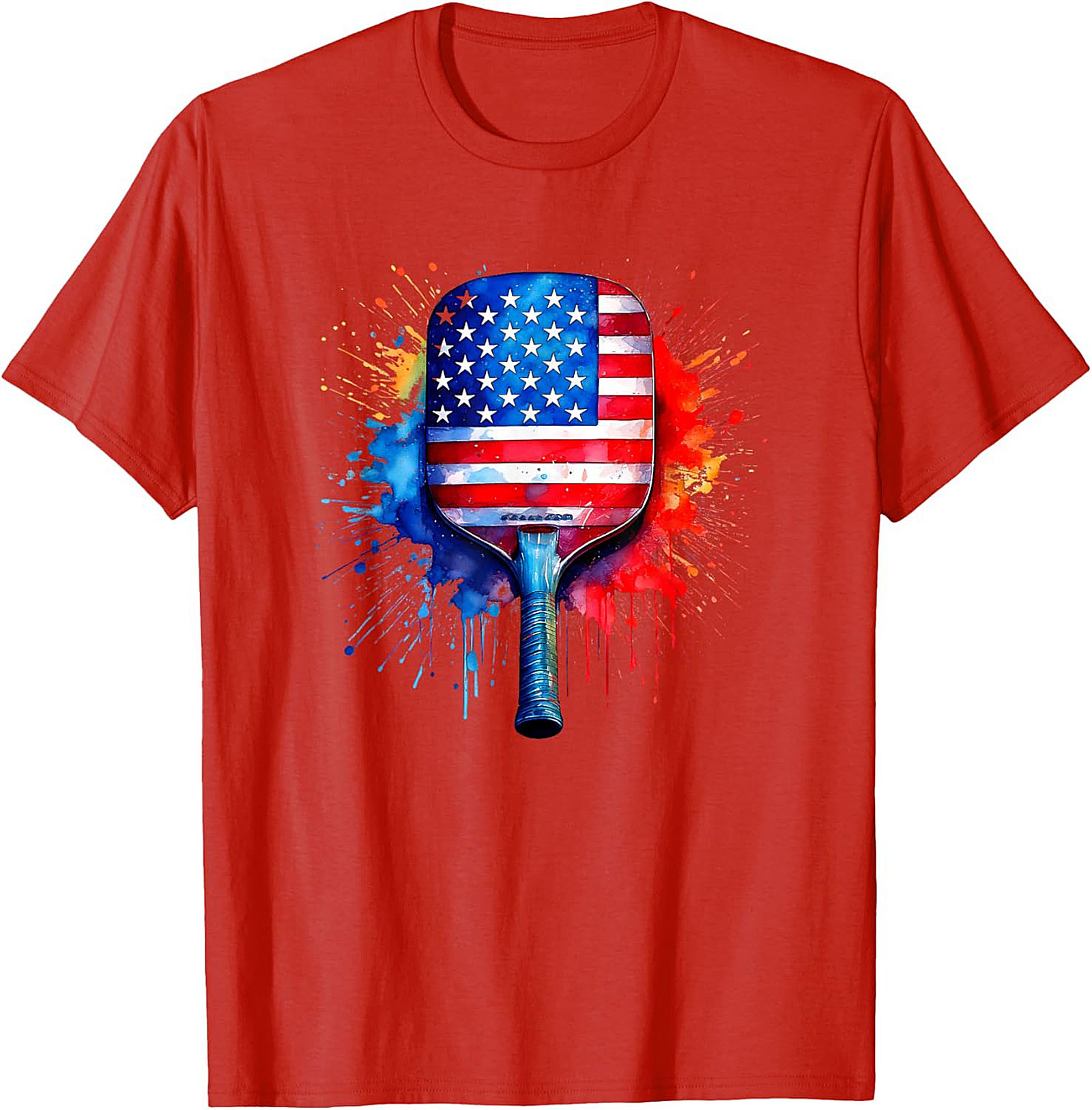 Patriotic Pickleball Graphic Tee | American Flag Shirt