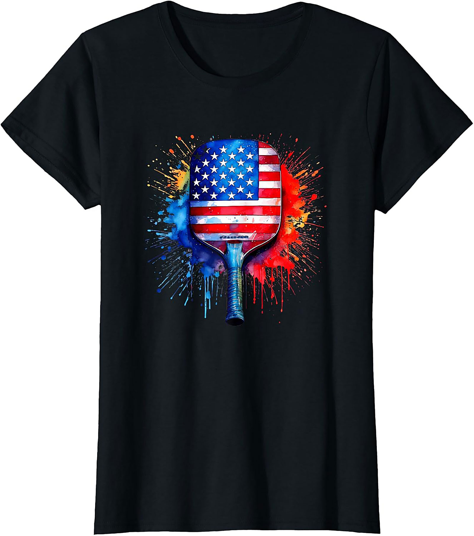 Patriotic Pickleball Graphic Tee | American Flag Shirt