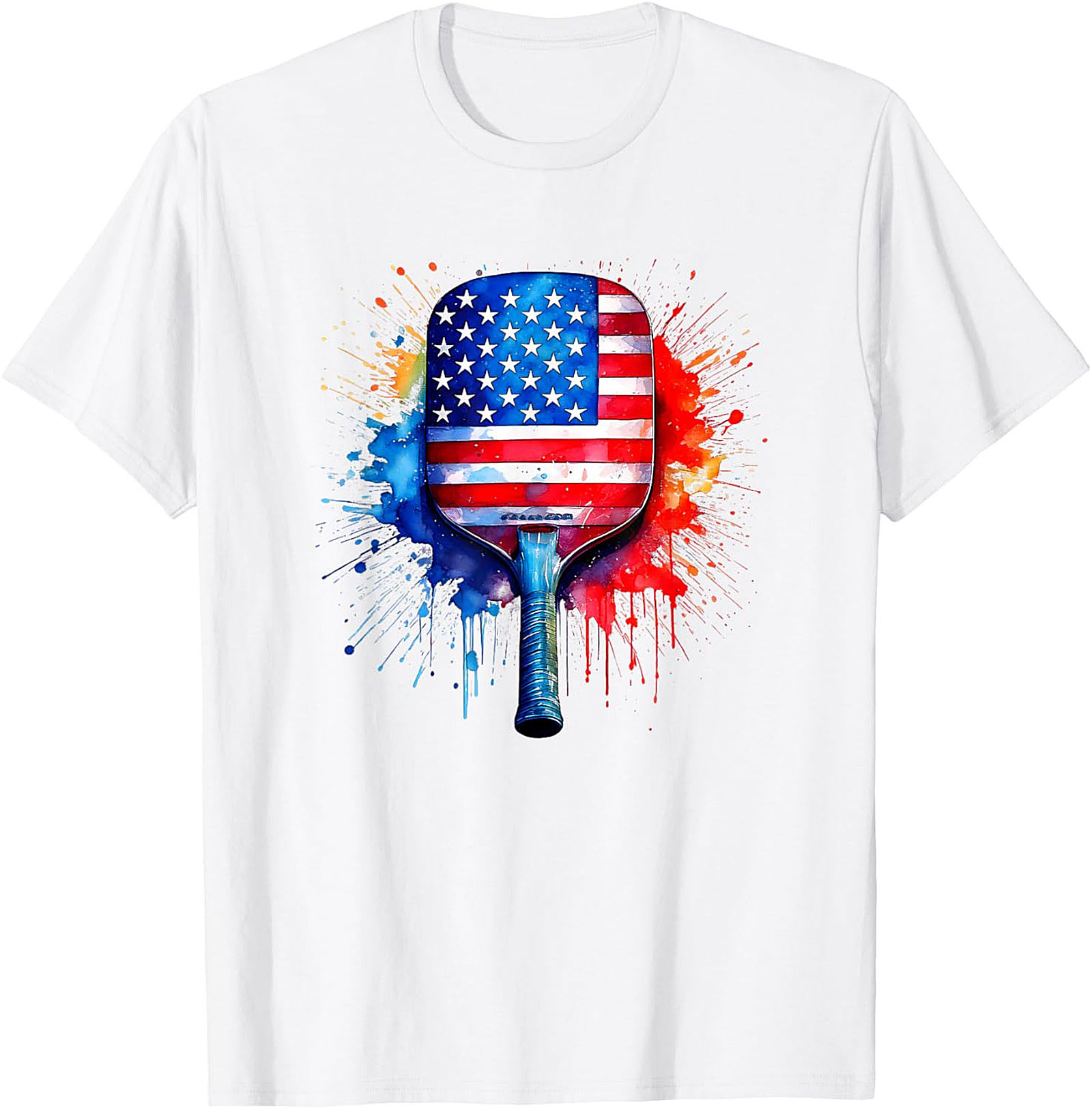 Patriotic Pickleball Graphic Tee | American Flag Shirt