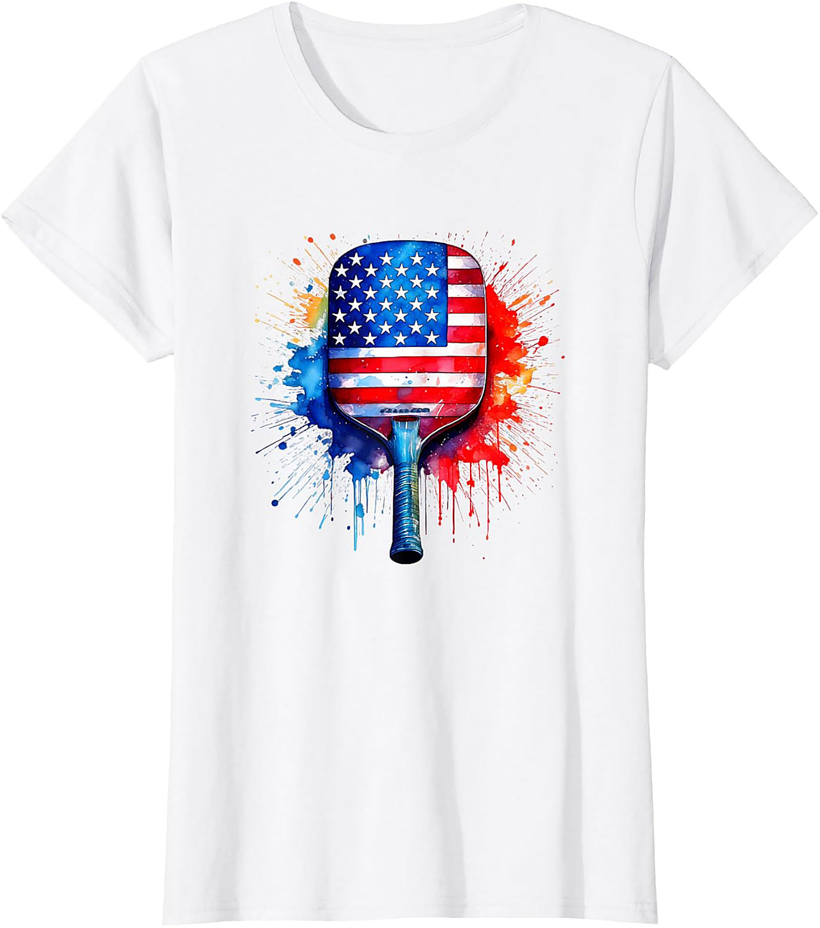 Patriotic Pickleball Graphic Tee | American Flag Shirt