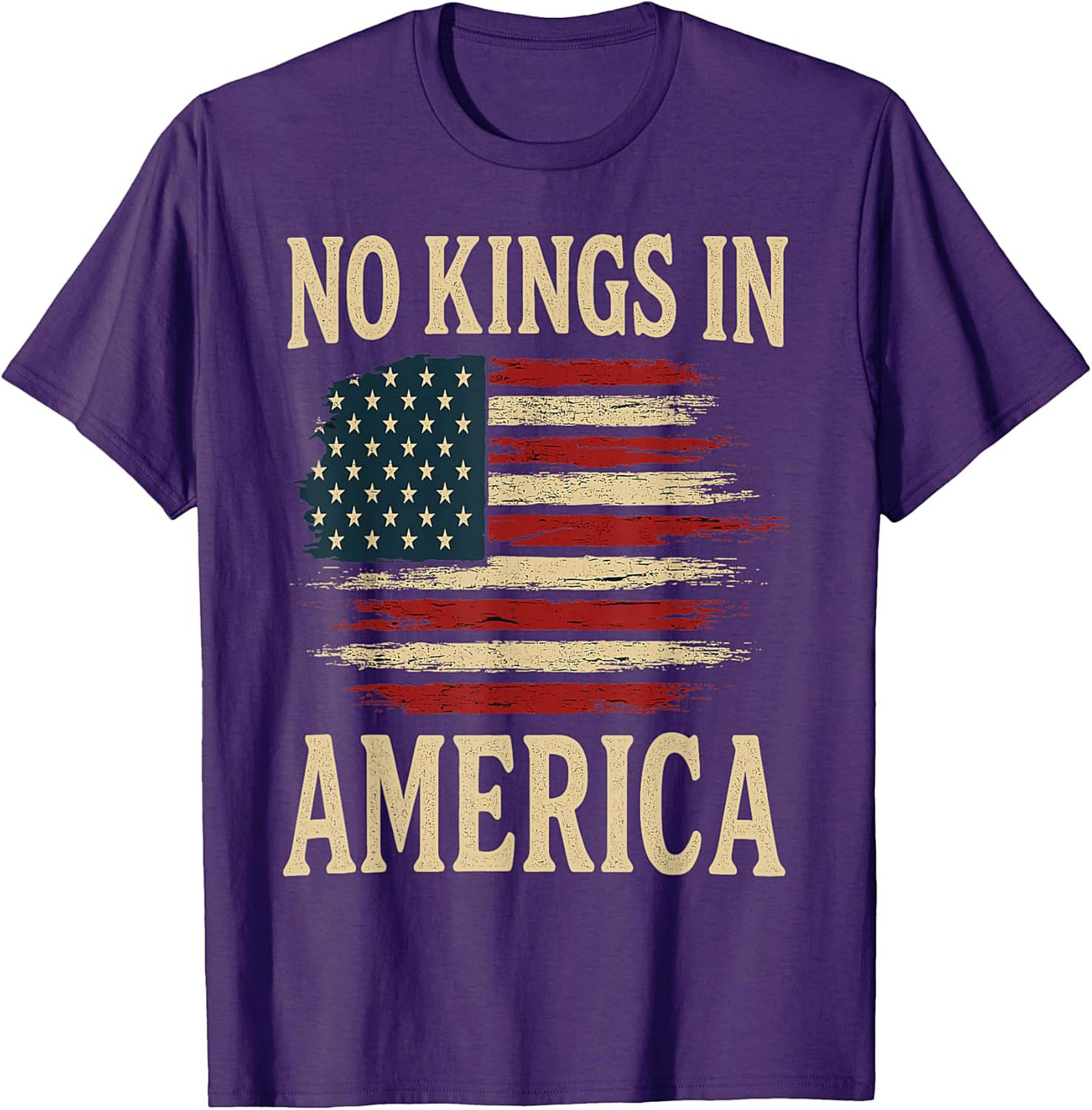 No Kings In America T-Shirt | Patriotic Flag Graphic Tee