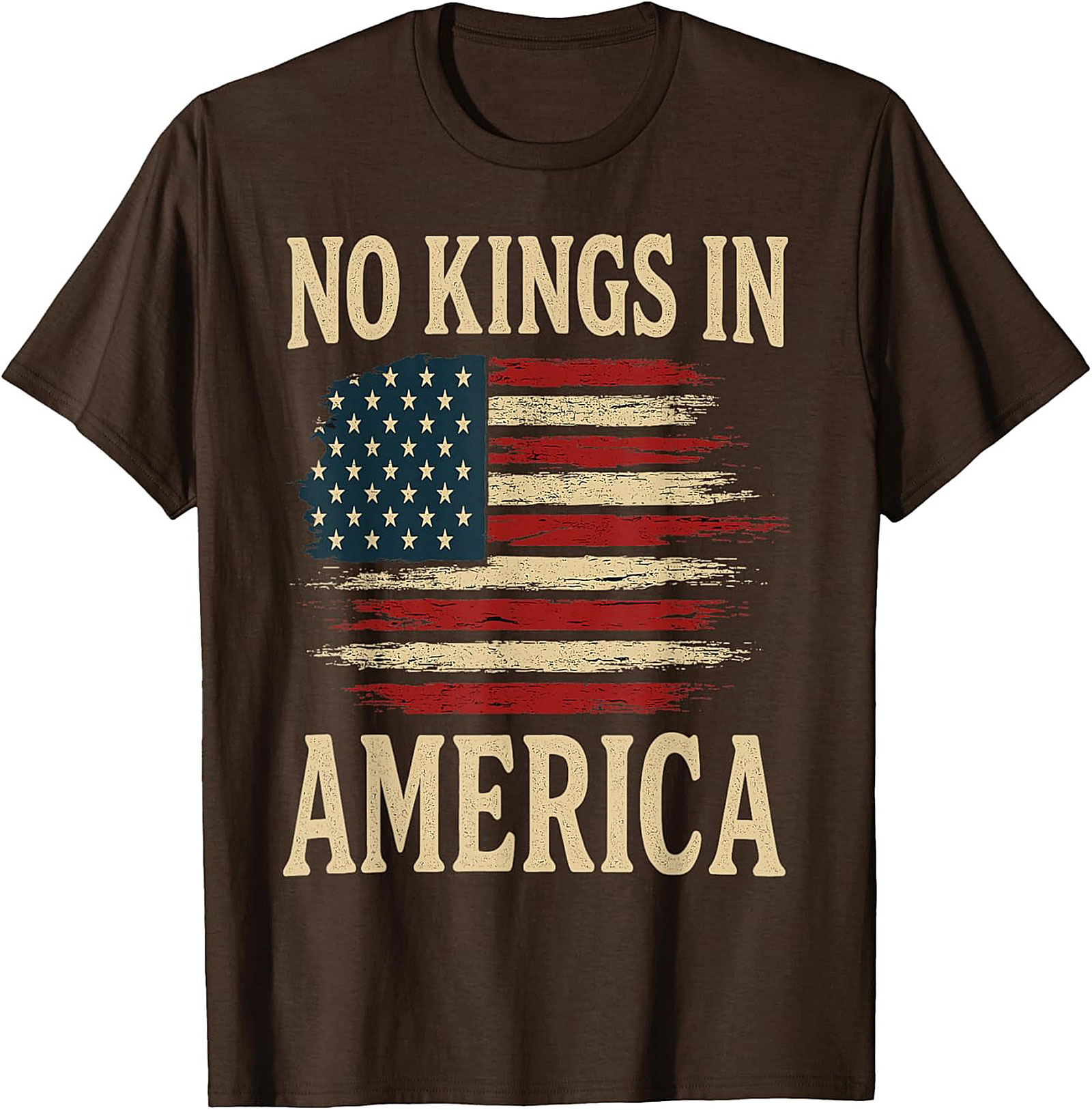 No Kings In America T-Shirt | Patriotic Flag Graphic Tee