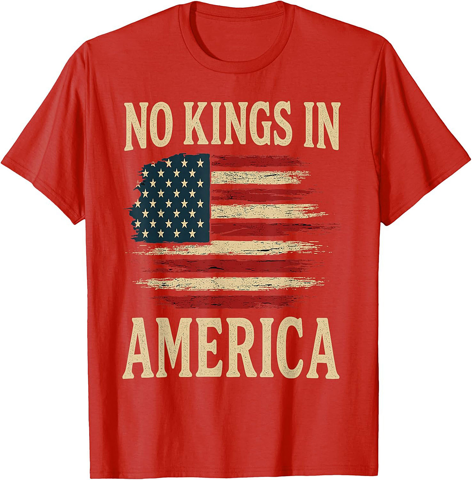 No Kings In America T-Shirt | Patriotic Flag Graphic Tee