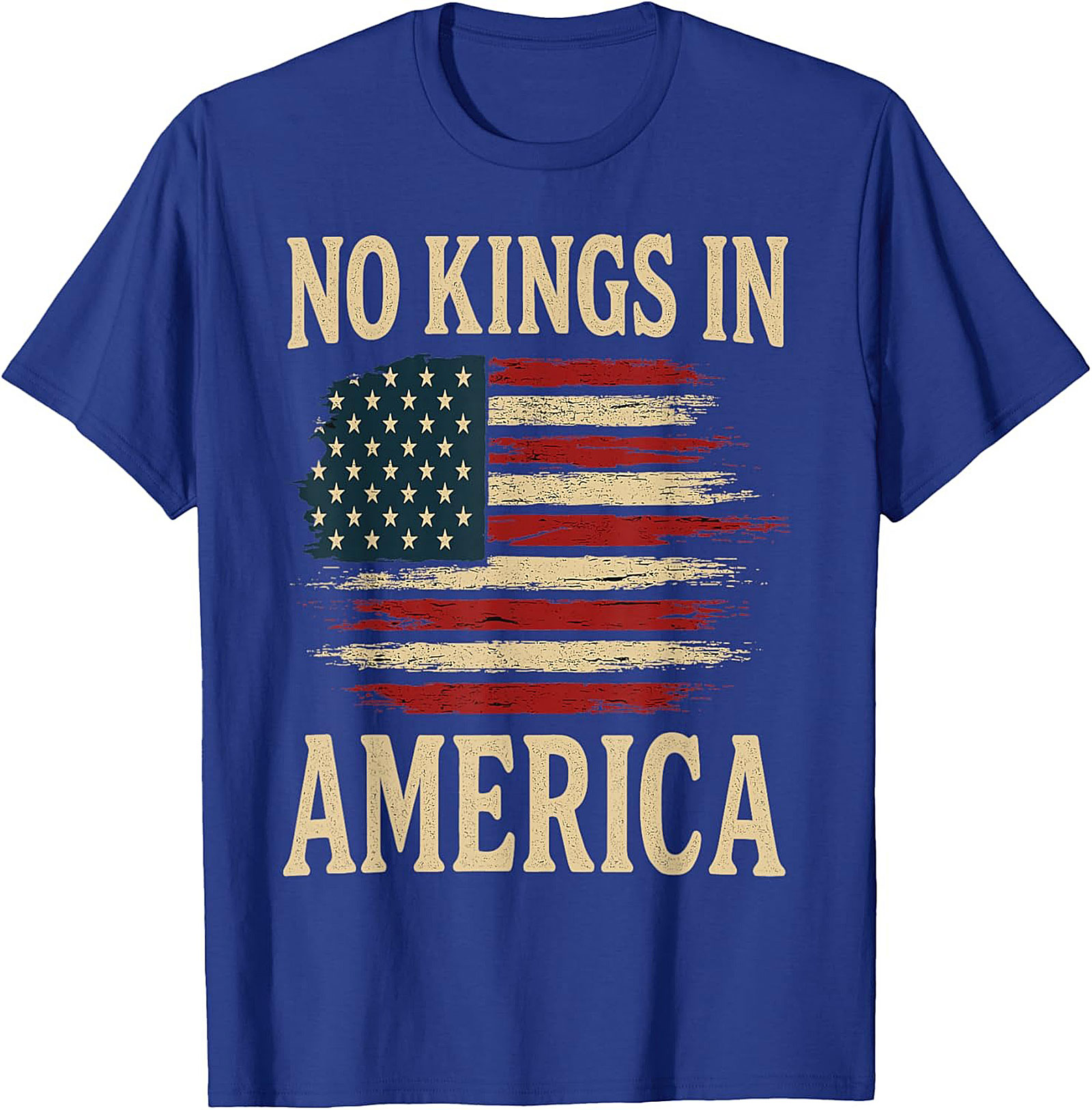No Kings In America T-Shirt | Patriotic Flag Graphic Tee