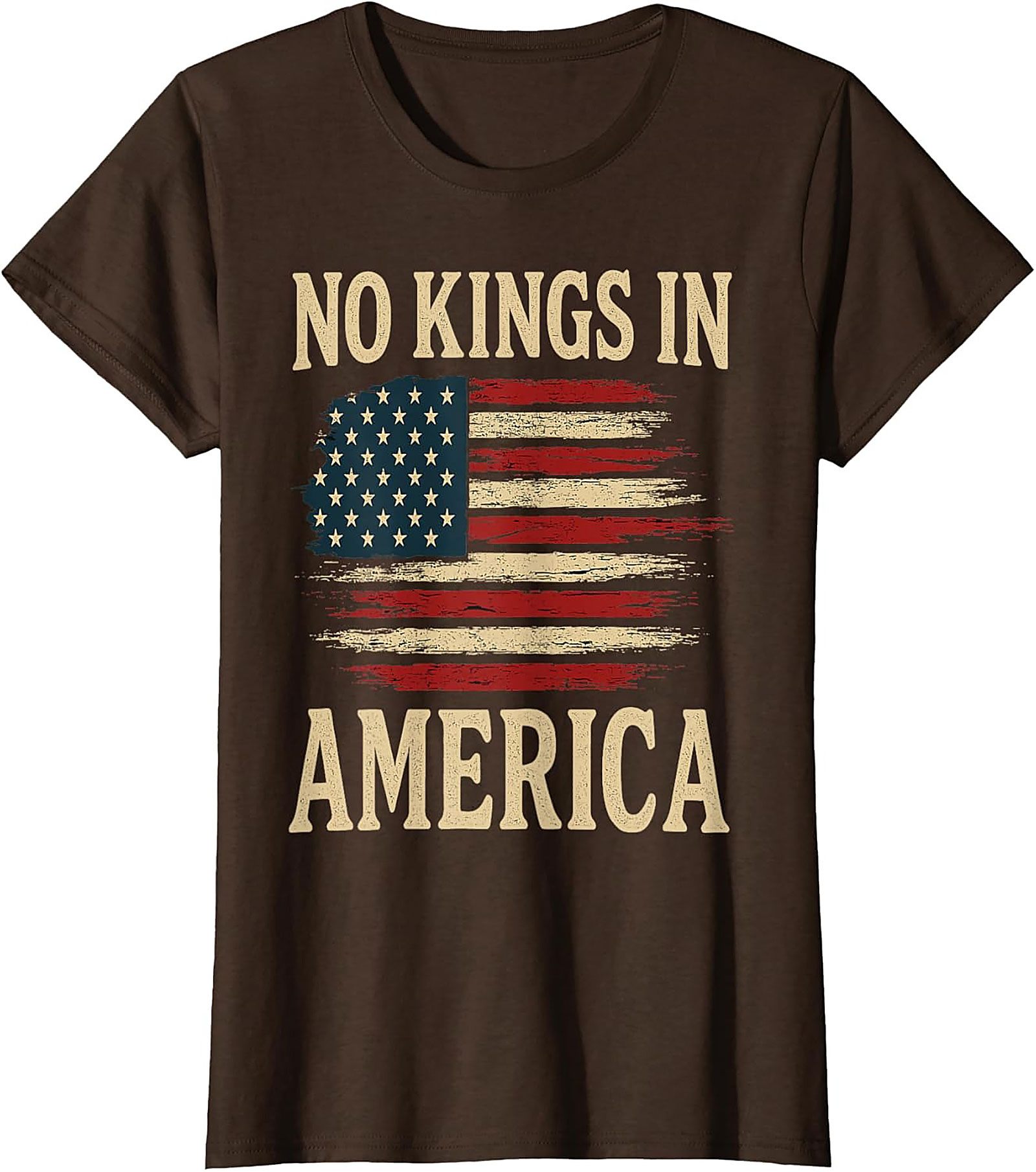 No Kings In America T-Shirt | Patriotic Flag Graphic Tee