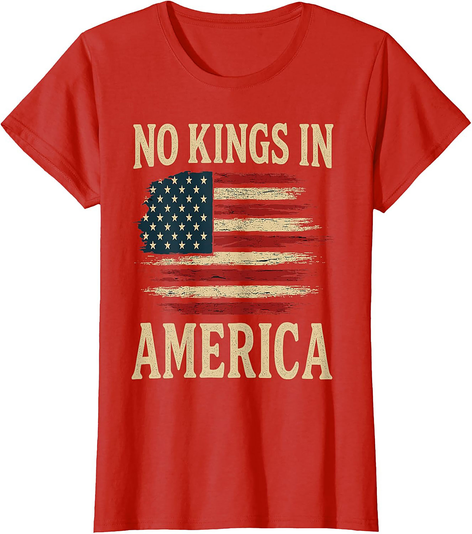 No Kings In America T-Shirt | Patriotic Flag Graphic Tee