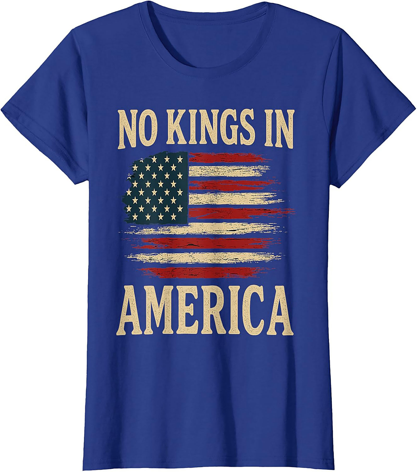No Kings In America T-Shirt | Patriotic Flag Graphic Tee
