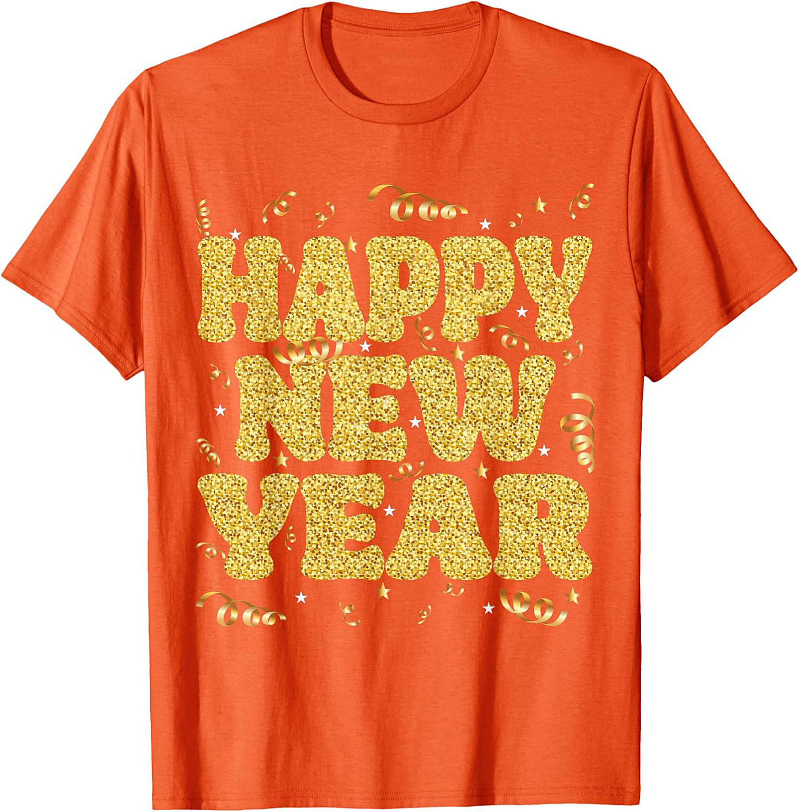 Happy New Year Glitter Graphic Tee Celebration Shirt