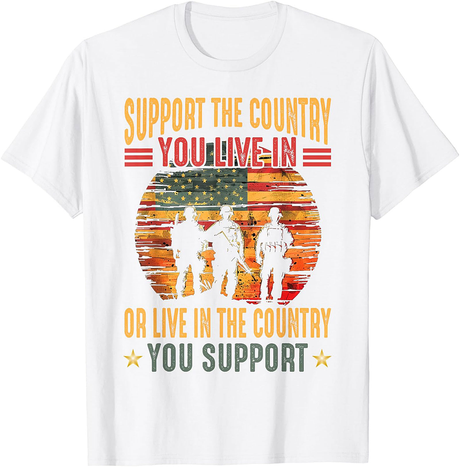Patriotic Support T-shirt | USA Flag Graphic Tee