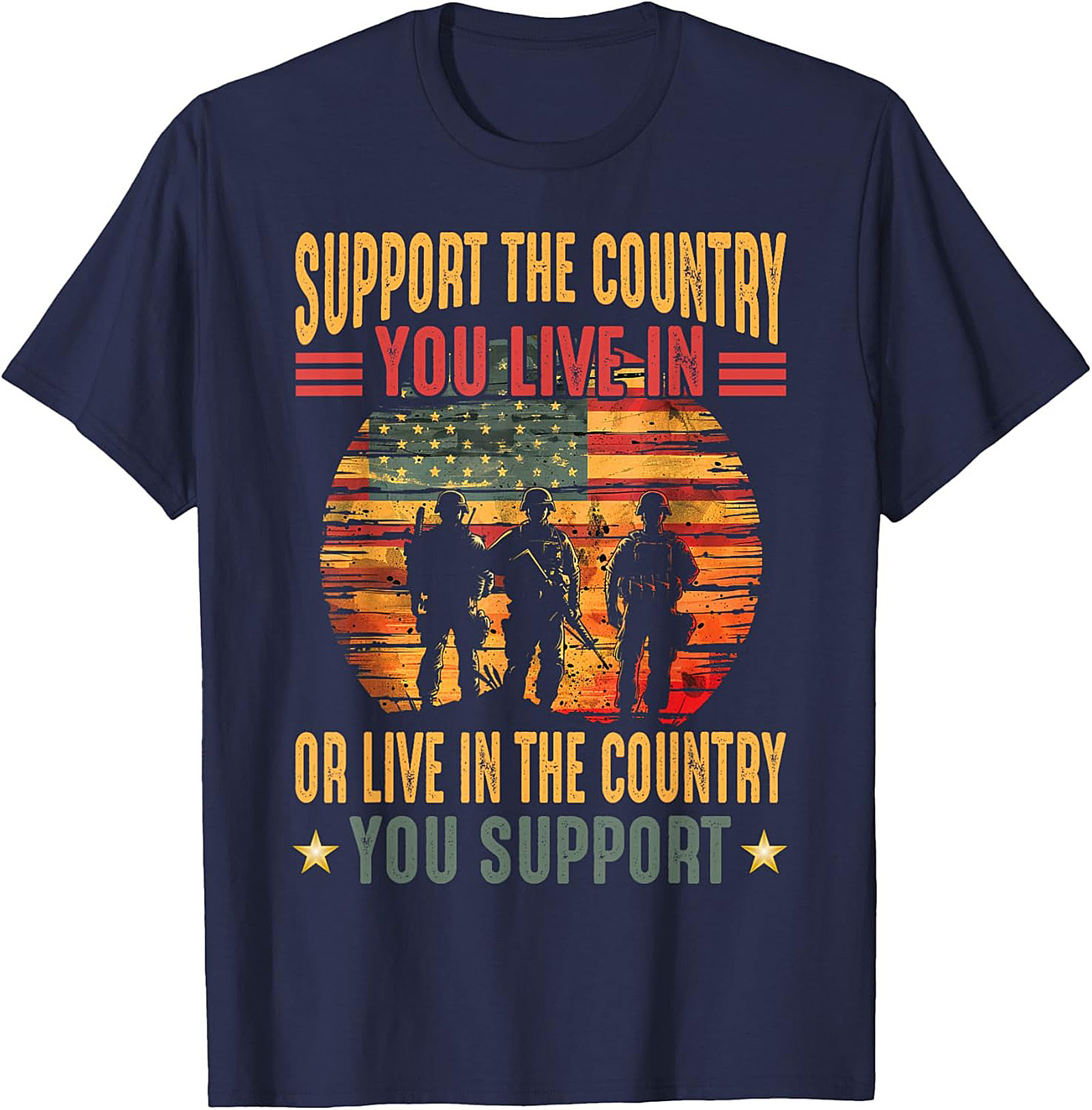 Patriotic Support T-shirt | USA Flag Graphic Tee
