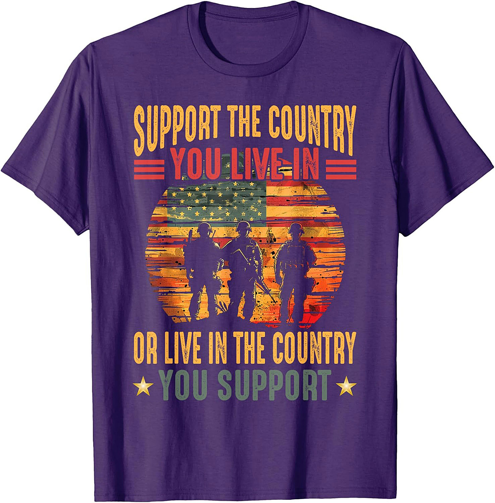 Patriotic Support T-shirt | USA Flag Graphic Tee