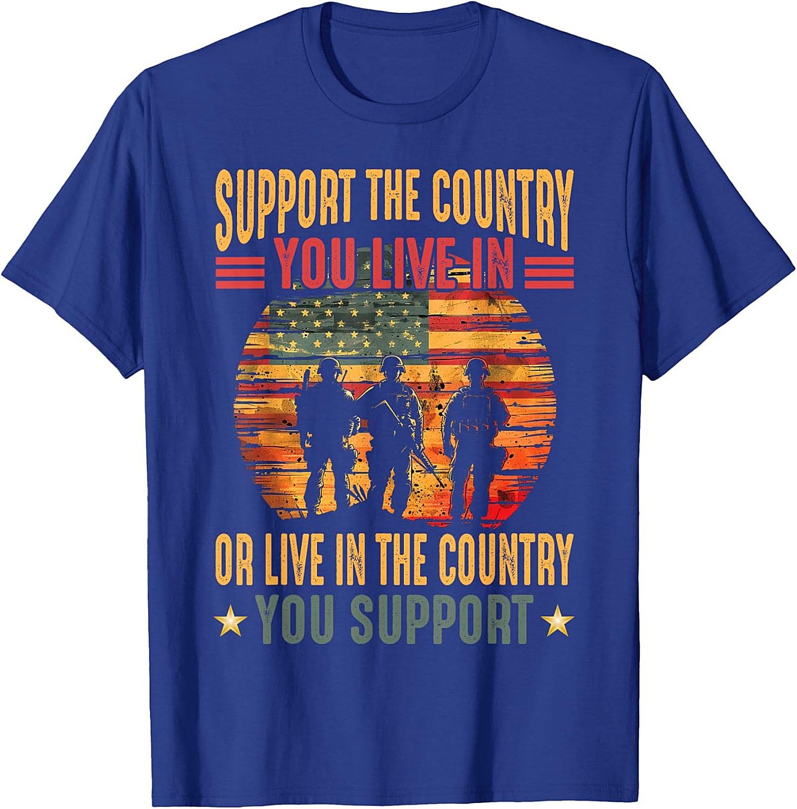 Patriotic Support T-shirt | USA Flag Graphic Tee