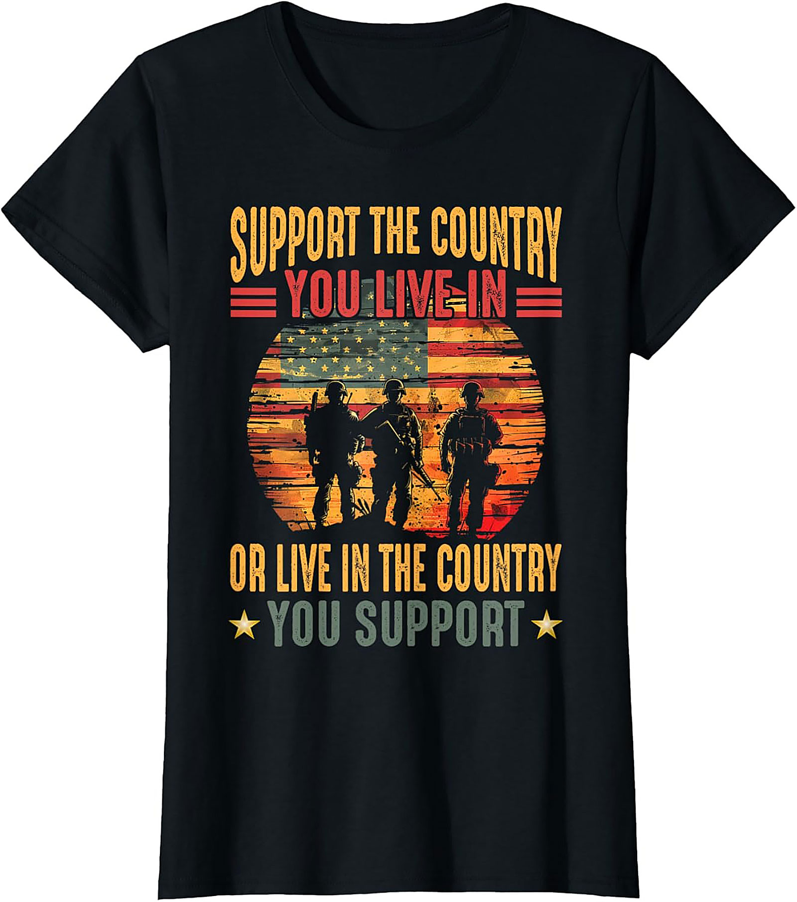 Patriotic Support T-shirt | USA Flag Graphic Tee