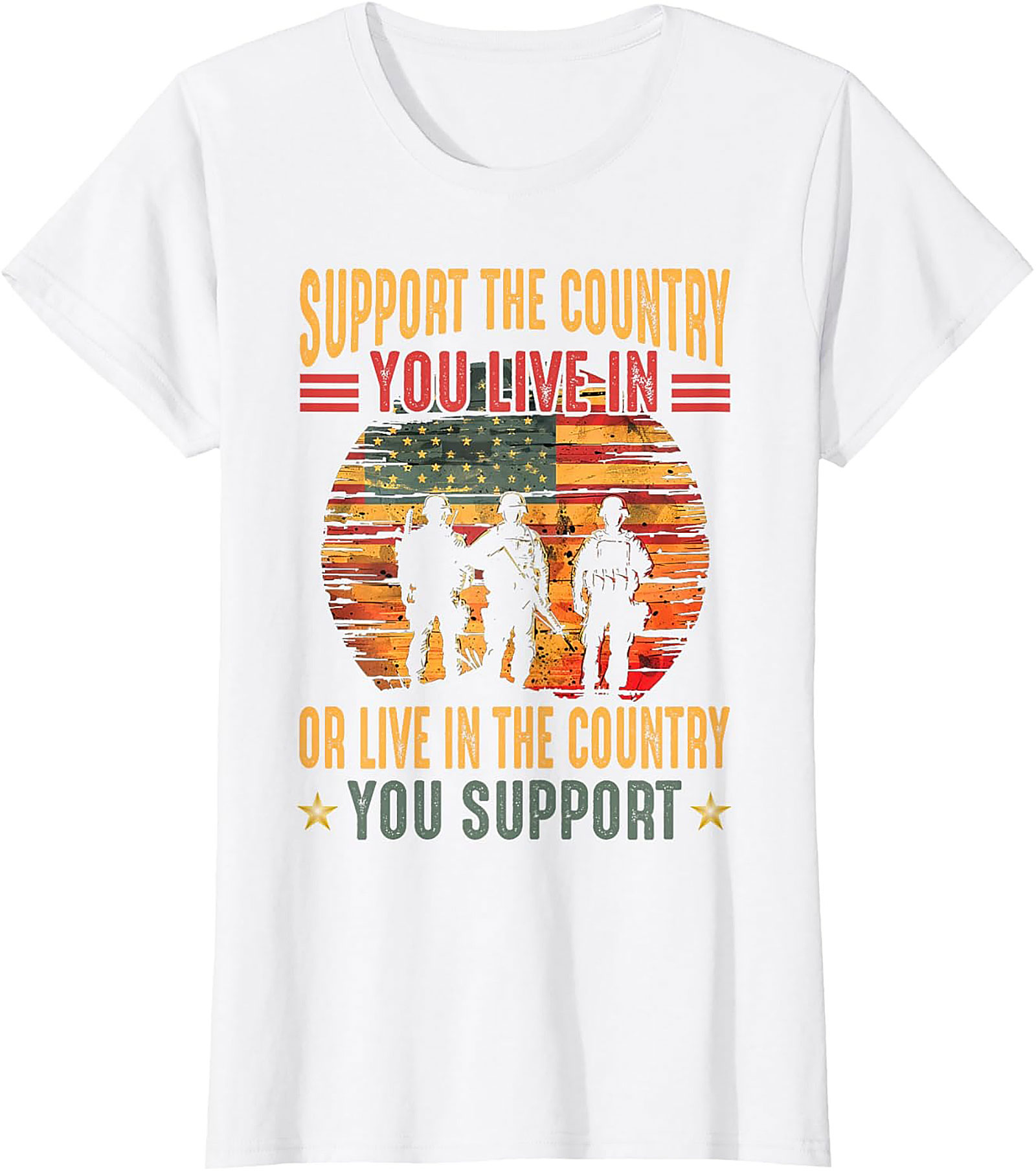 Patriotic Support T-shirt | USA Flag Graphic Tee