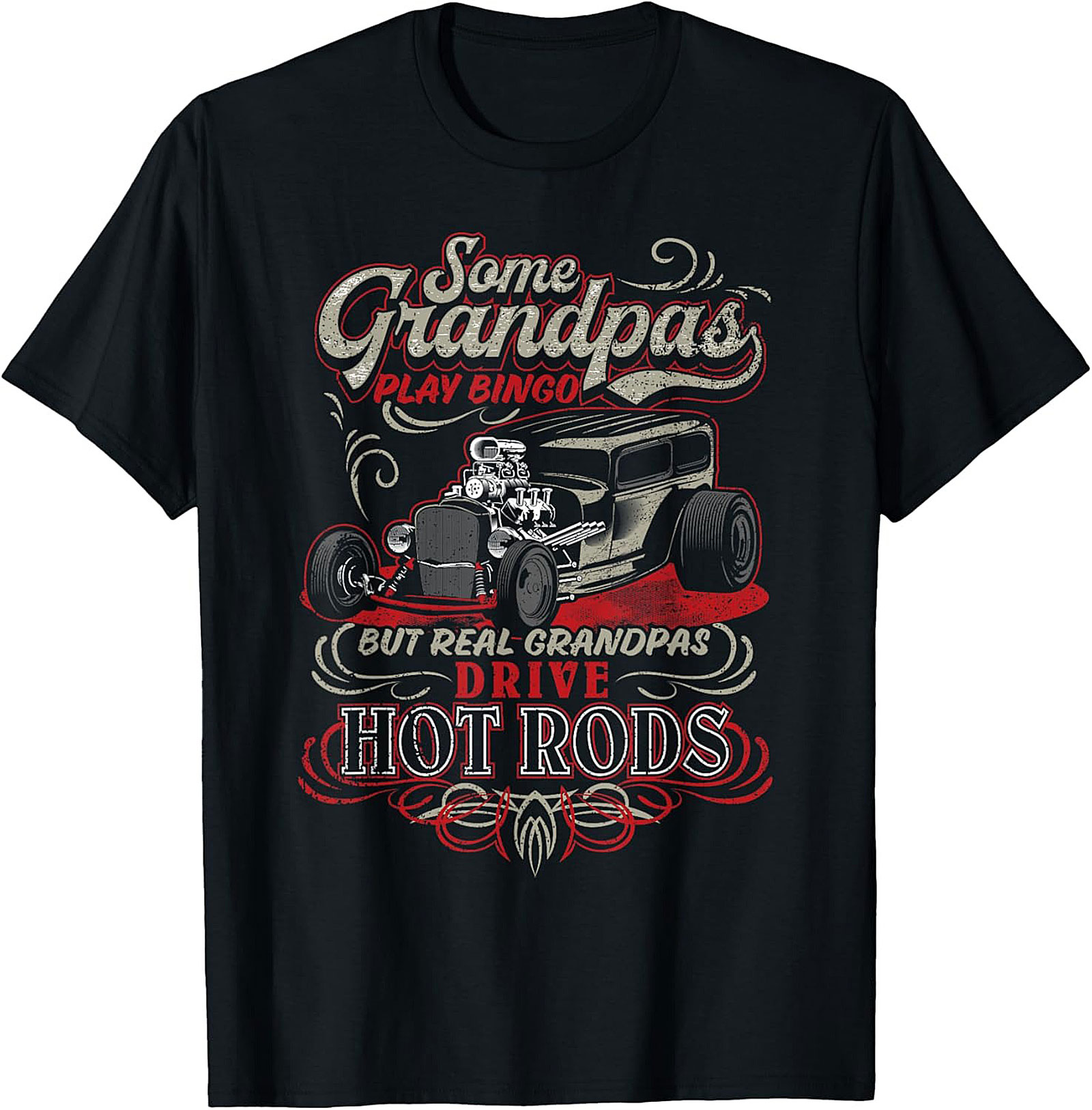 Hot Rod Grandpa Graphic Tee Funny Car Shirt Gift