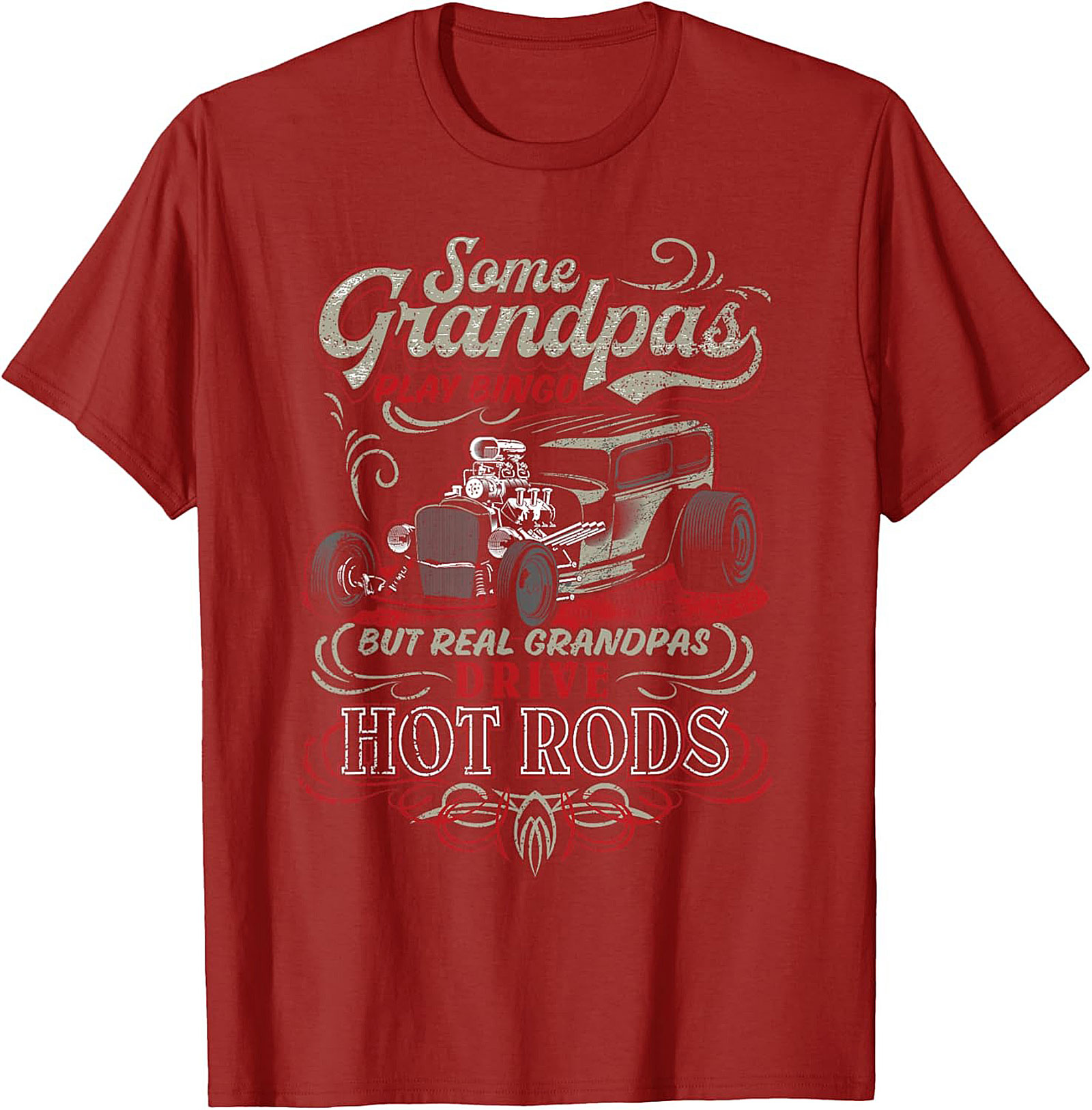 Hot Rod Grandpa Graphic Tee Funny Car Shirt Gift