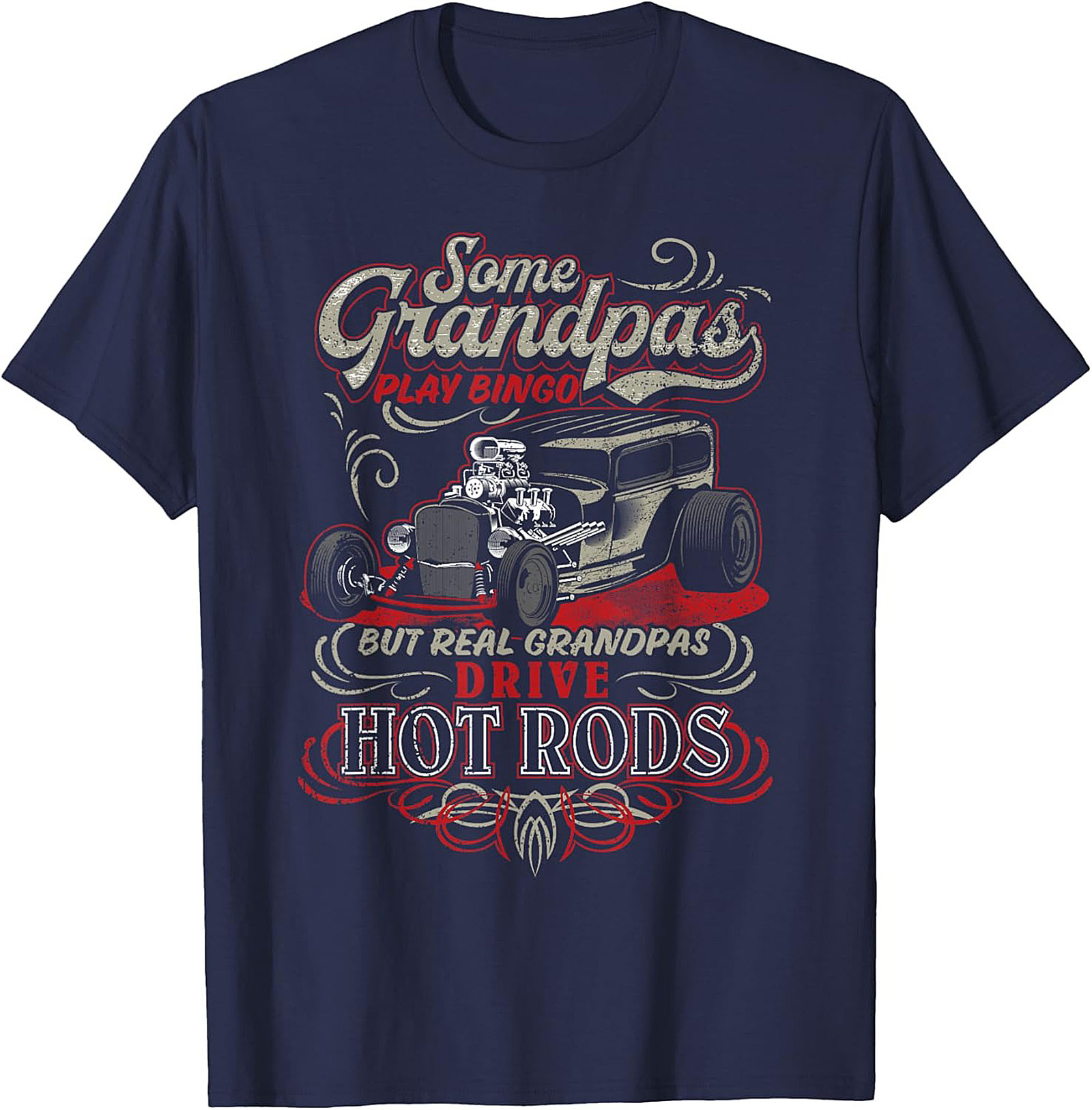 Hot Rod Grandpa Graphic Tee Funny Car Shirt Gift