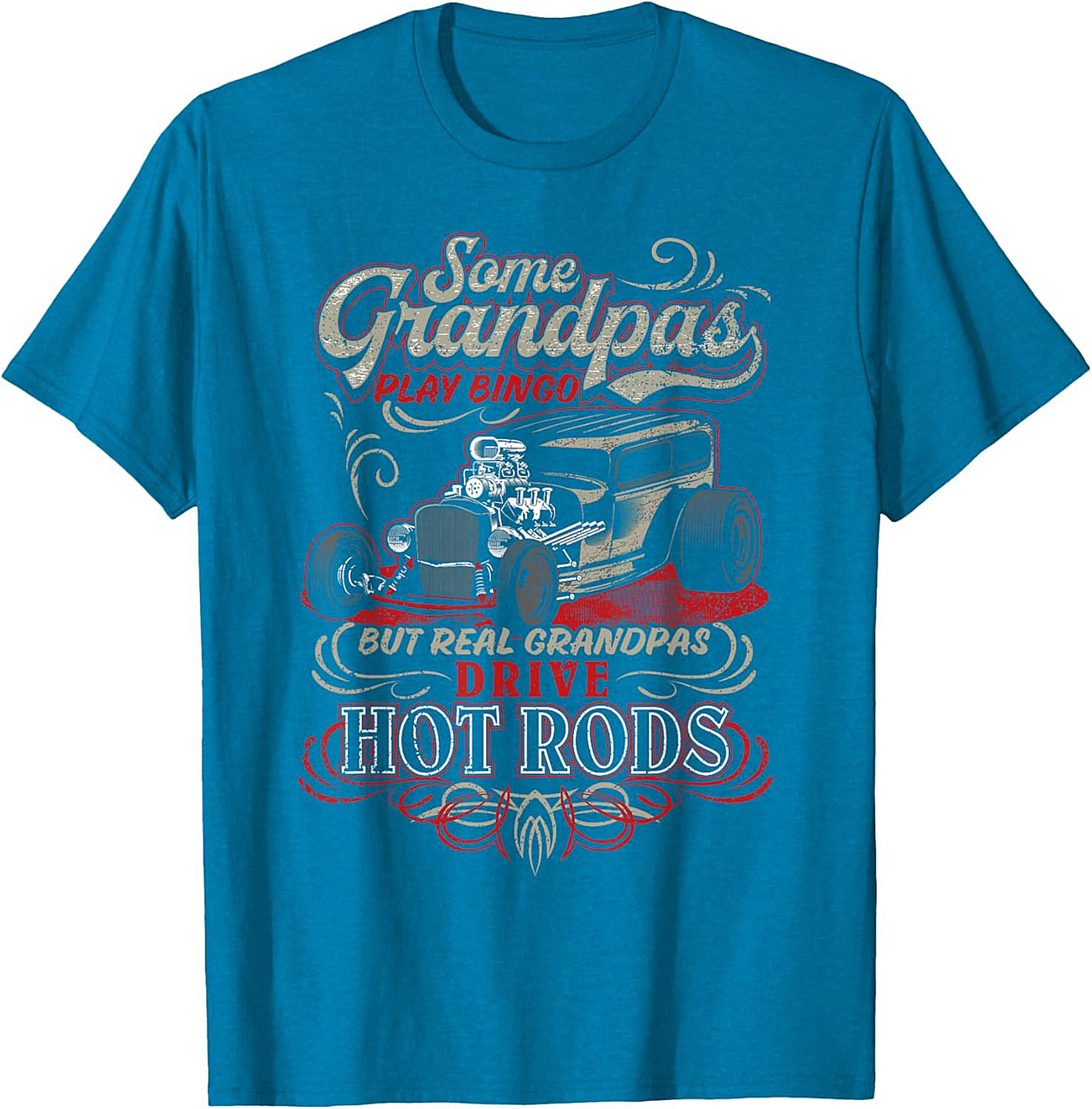 Hot Rod Grandpa Graphic Tee Funny Car Shirt Gift