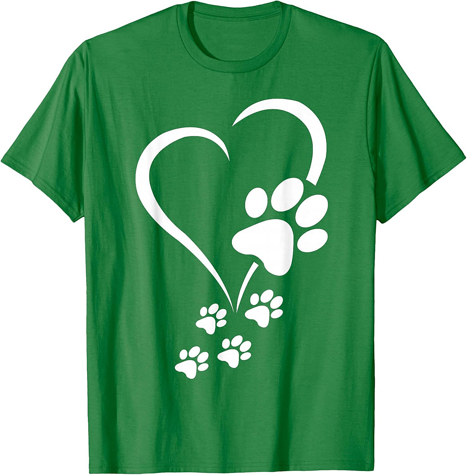 Paw Print Heart T-Shirt - Pet Lover Graphic Tee for Dog Moms & Cat Dads
