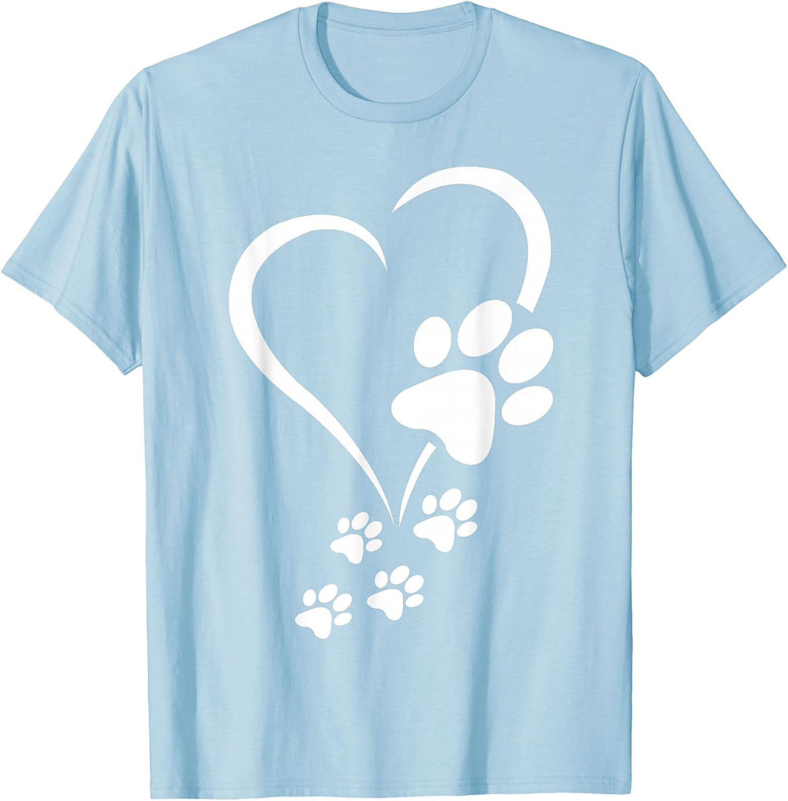 Paw Print Heart T-Shirt - Pet Lover Graphic Tee for Dog Moms & Cat Dads
