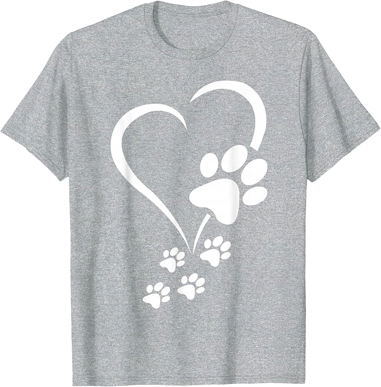 Paw Print Heart T-Shirt - Pet Lover Graphic Tee for Dog Moms & Cat Dads