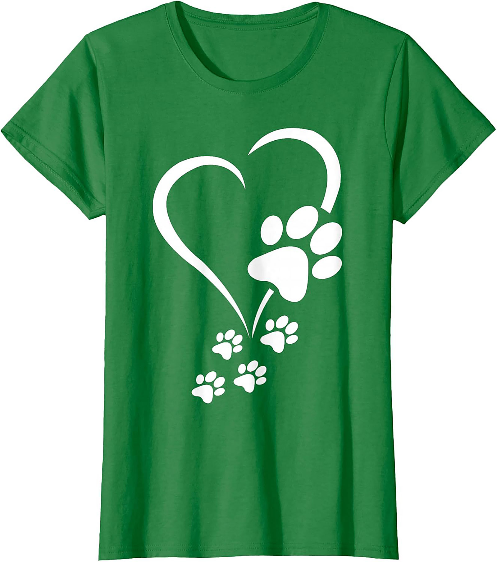 Paw Print Heart T-Shirt - Pet Lover Graphic Tee for Dog Moms & Cat Dads