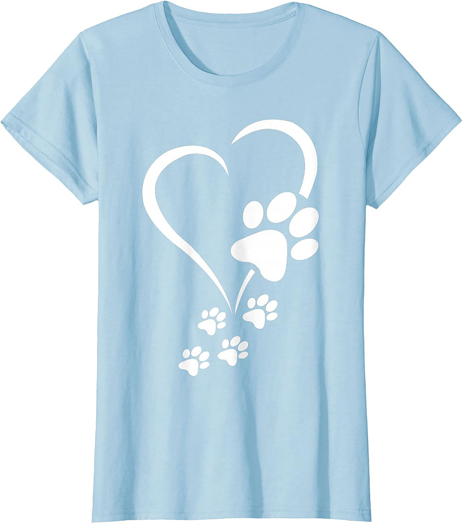 Paw Print Heart T-Shirt - Pet Lover Graphic Tee for Dog Moms & Cat Dads