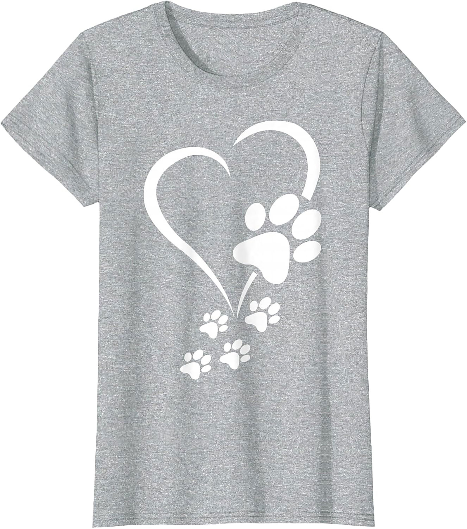 Paw Print Heart T-Shirt - Pet Lover Graphic Tee for Dog Moms & Cat Dads