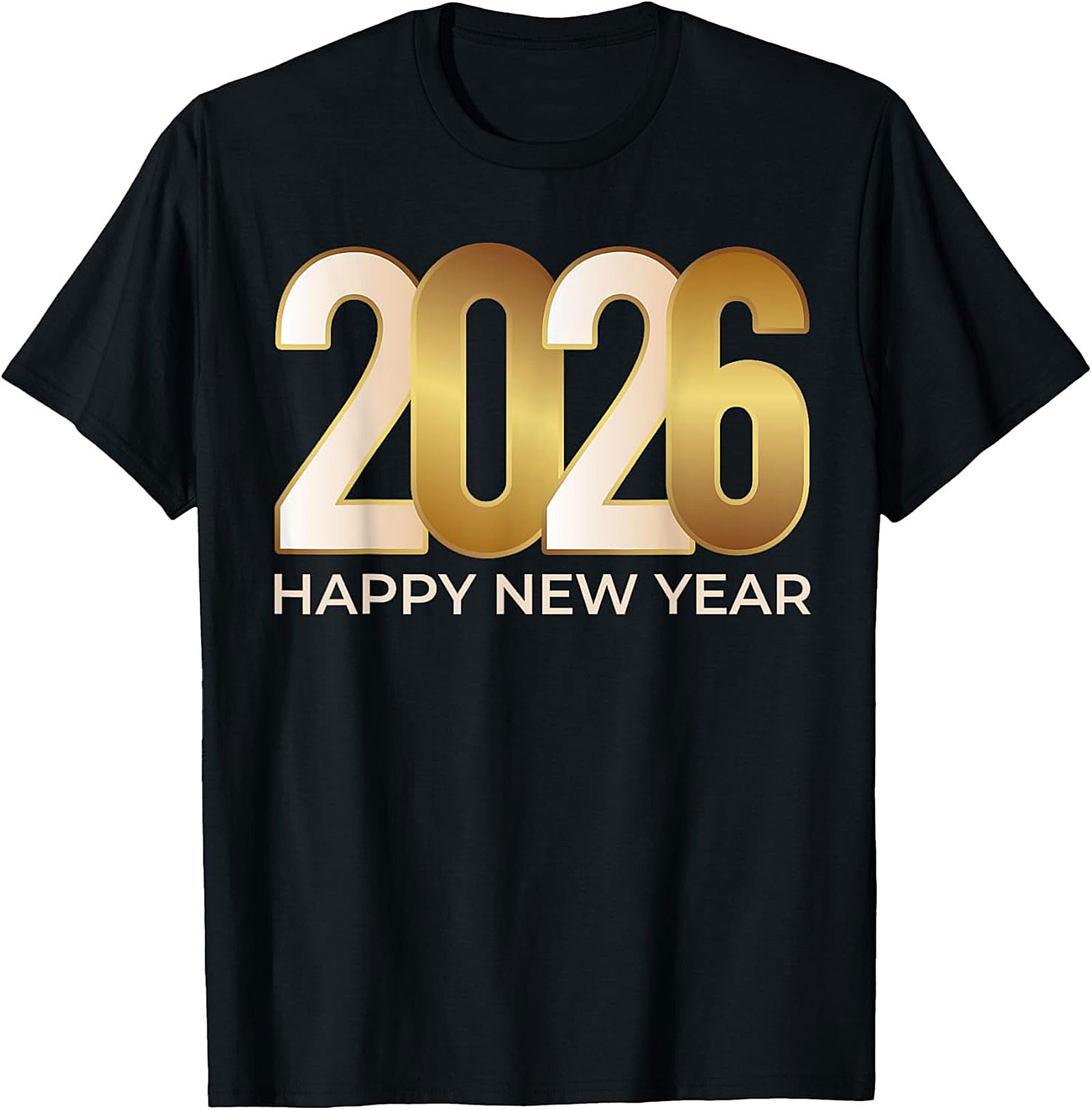 2026 Happy New Year T-Shirt Gold Celebration Graphic Tee