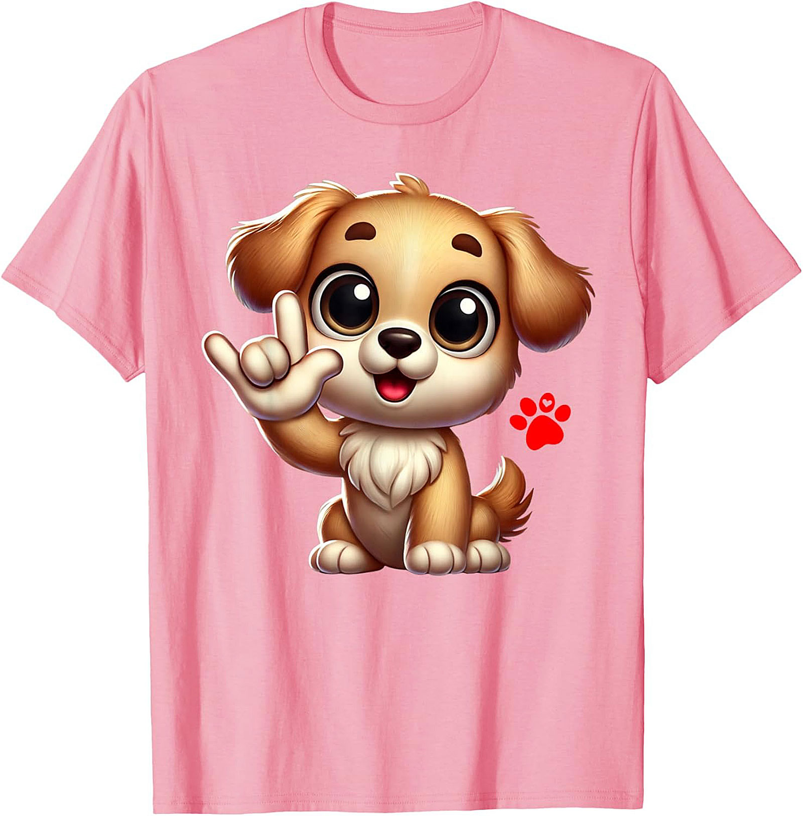 Cute Puppy "I Love You" Graphic Tee - Dog Lover ASL Shirt