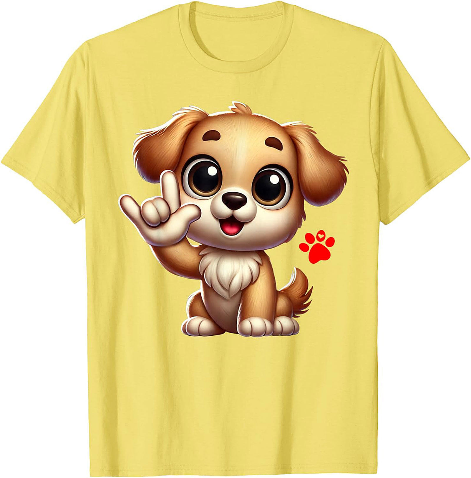Cute Puppy "I Love You" Graphic Tee - Dog Lover ASL Shirt