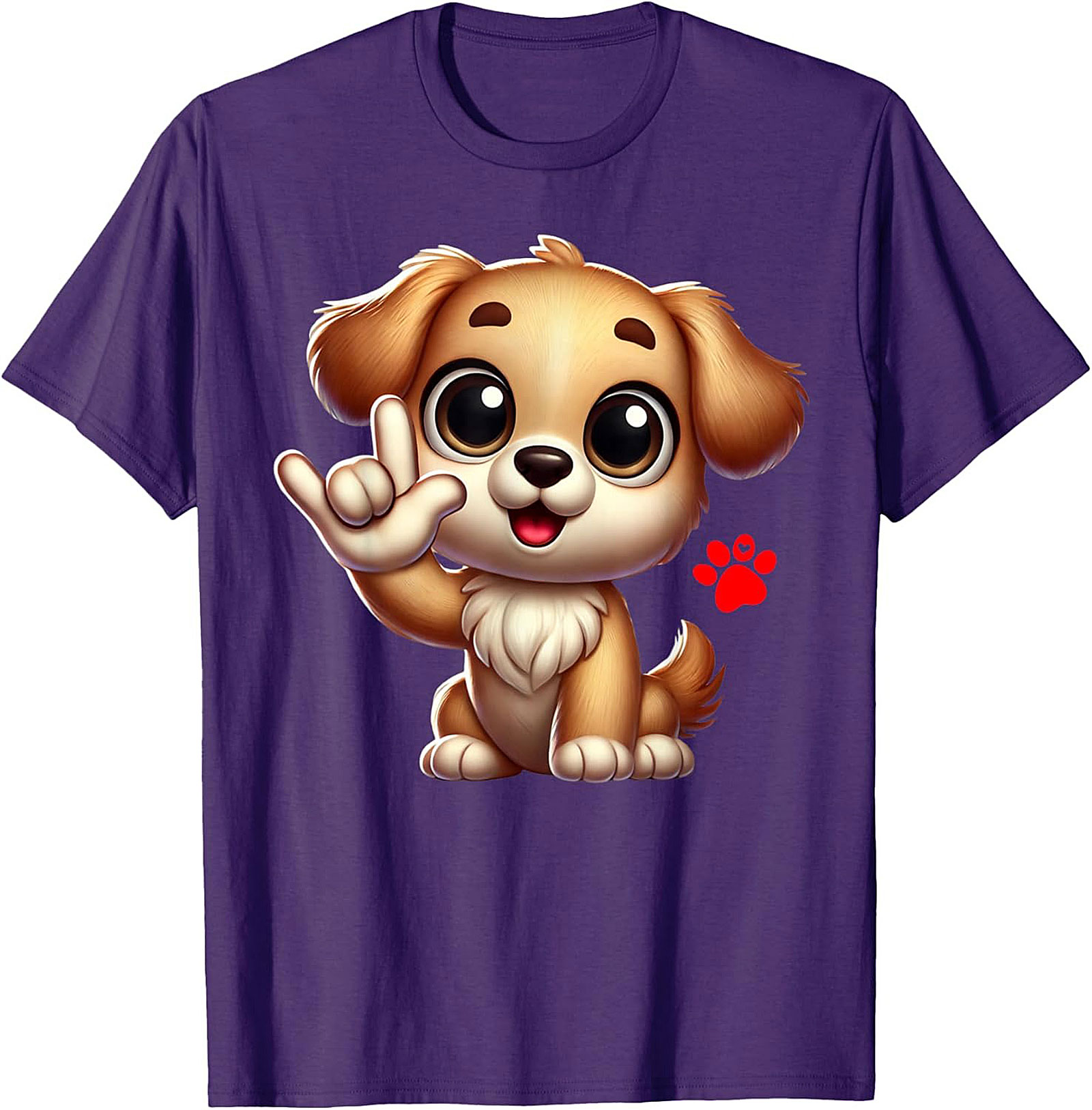 Cute Puppy "I Love You" Graphic Tee - Dog Lover ASL Shirt