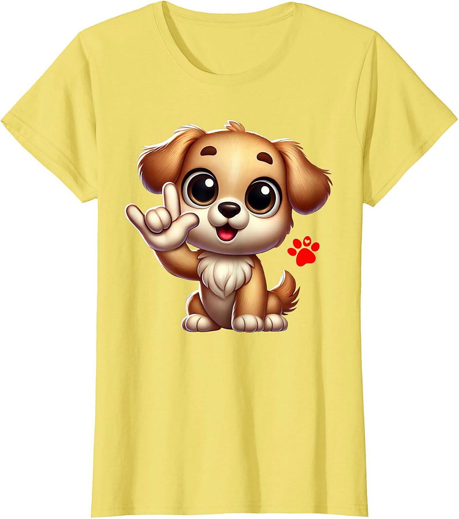 Cute Puppy "I Love You" Graphic Tee - Dog Lover ASL Shirt