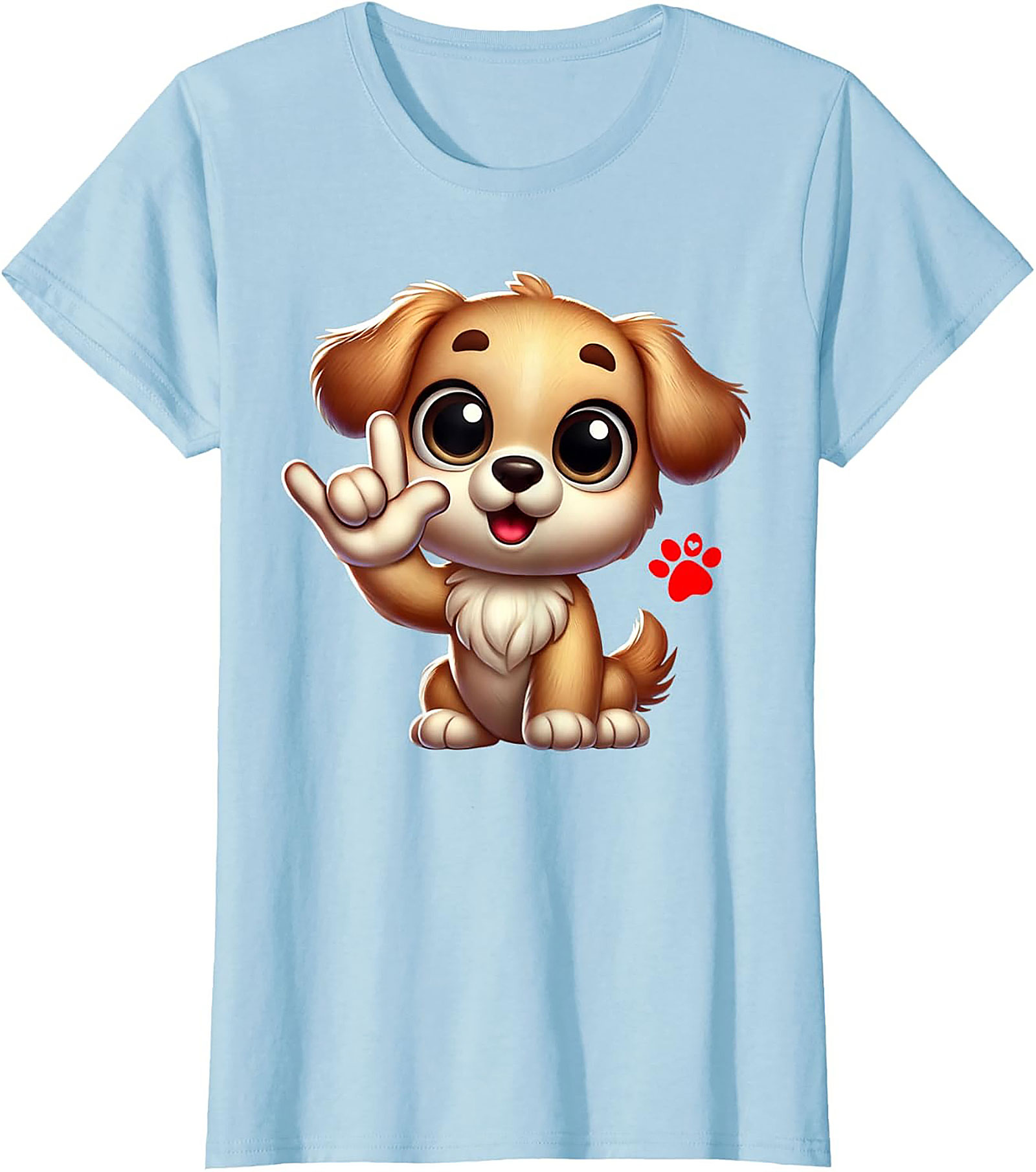 Cute Puppy "I Love You" Graphic Tee - Dog Lover ASL Shirt