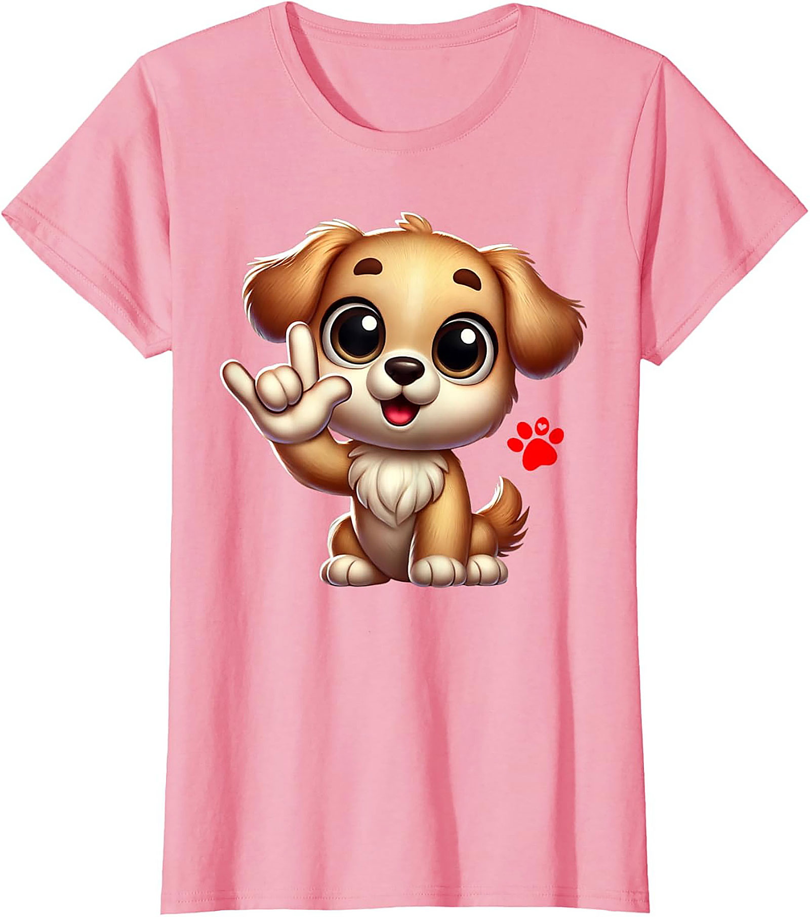 Cute Puppy "I Love You" Graphic Tee - Dog Lover ASL Shirt
