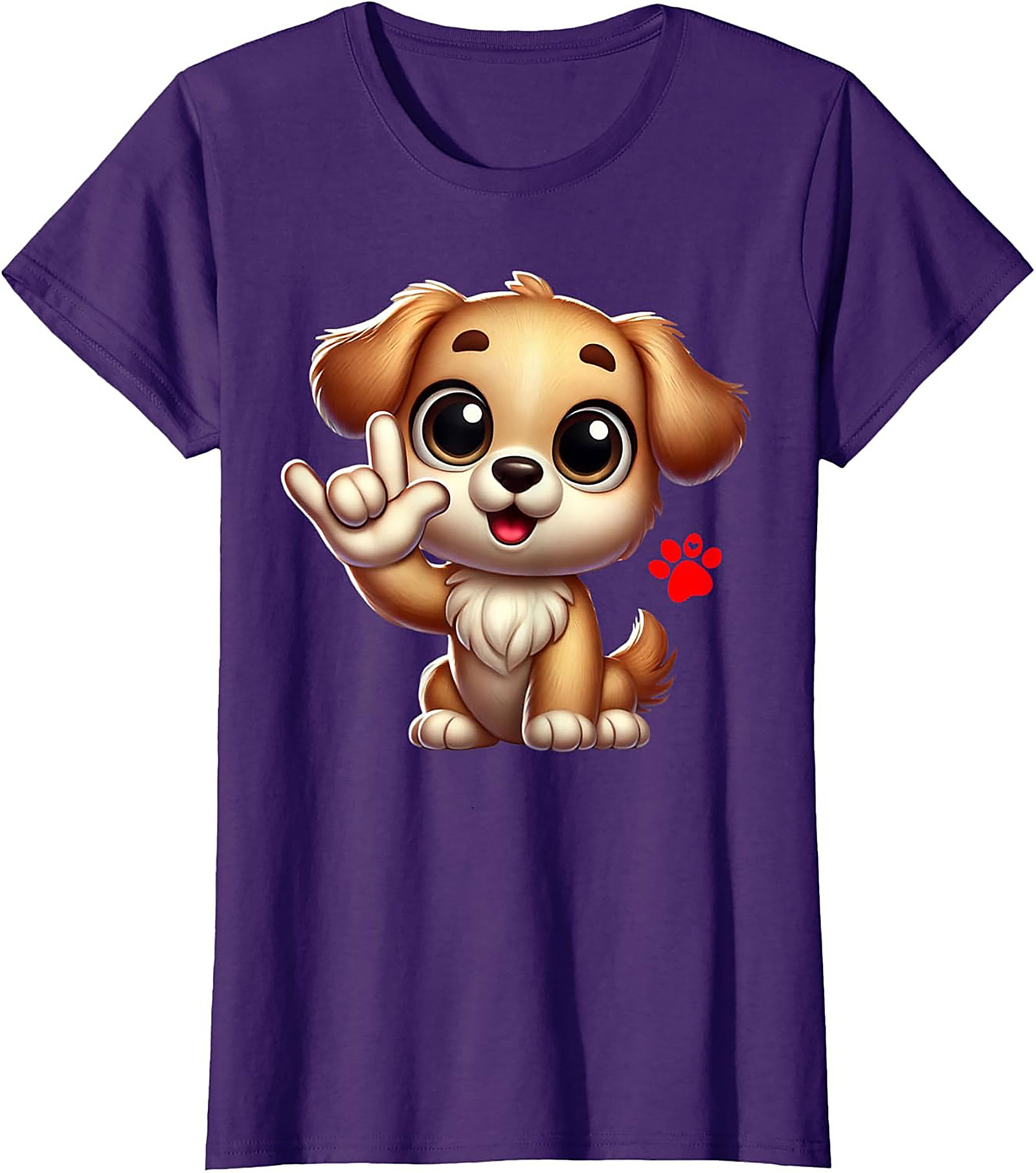 Cute Puppy "I Love You" Graphic Tee - Dog Lover ASL Shirt