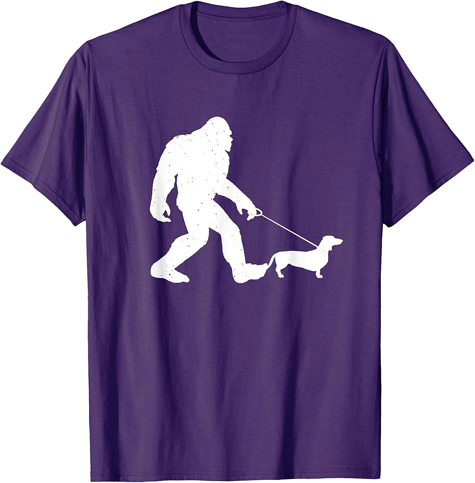 Bigfoot Walking Dachshund Funny T-shirt | Sasquatch Wiener Dog Graphic Tee