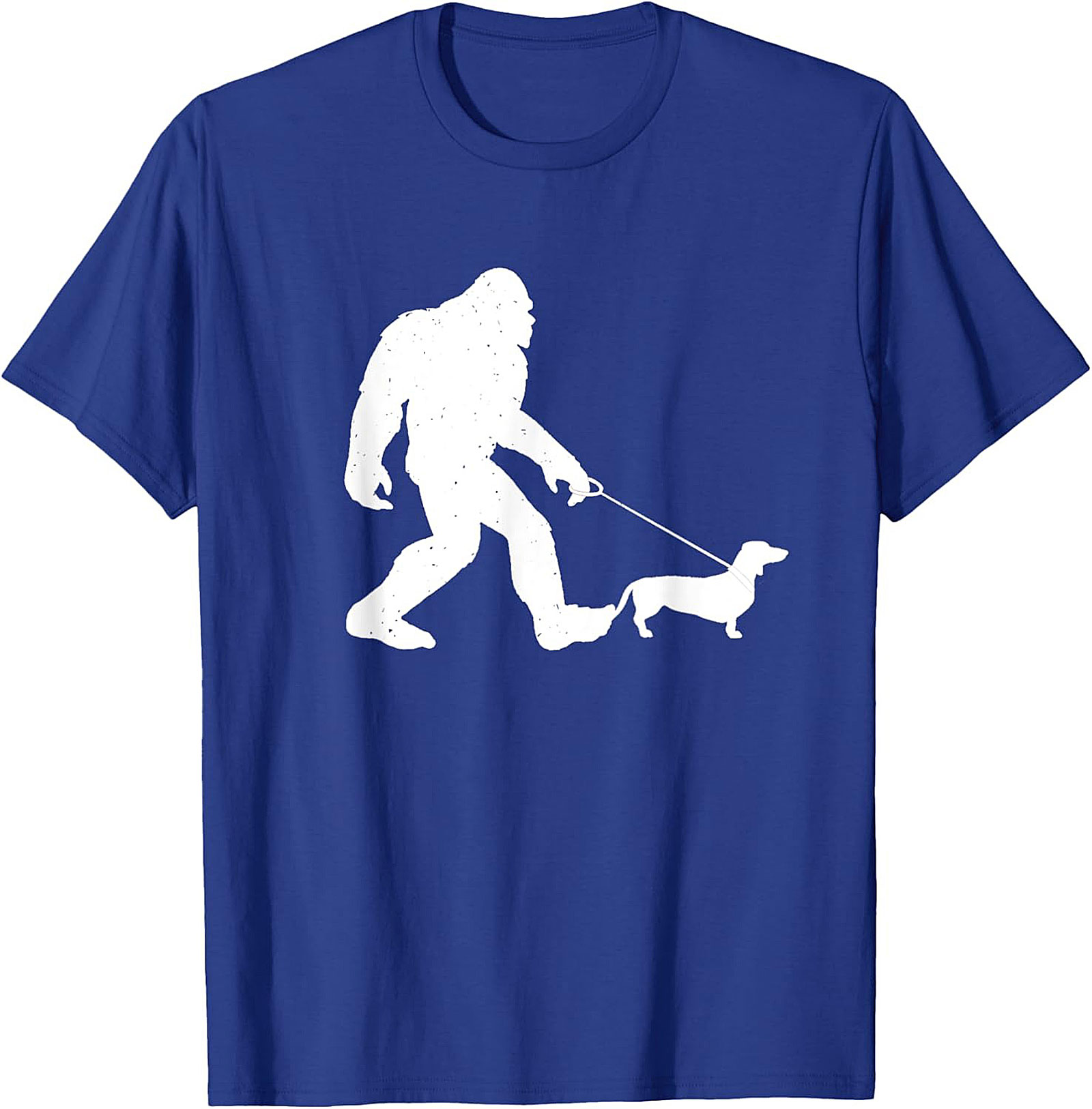 Bigfoot Walking Dachshund Funny T-shirt | Sasquatch Wiener Dog Graphic Tee