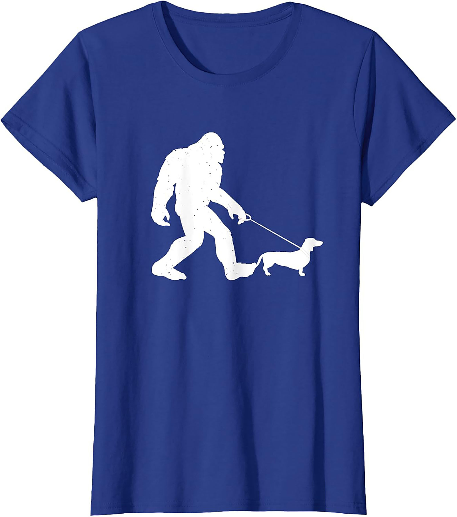 Bigfoot Walking Dachshund Funny T-shirt | Sasquatch Wiener Dog Graphic Tee