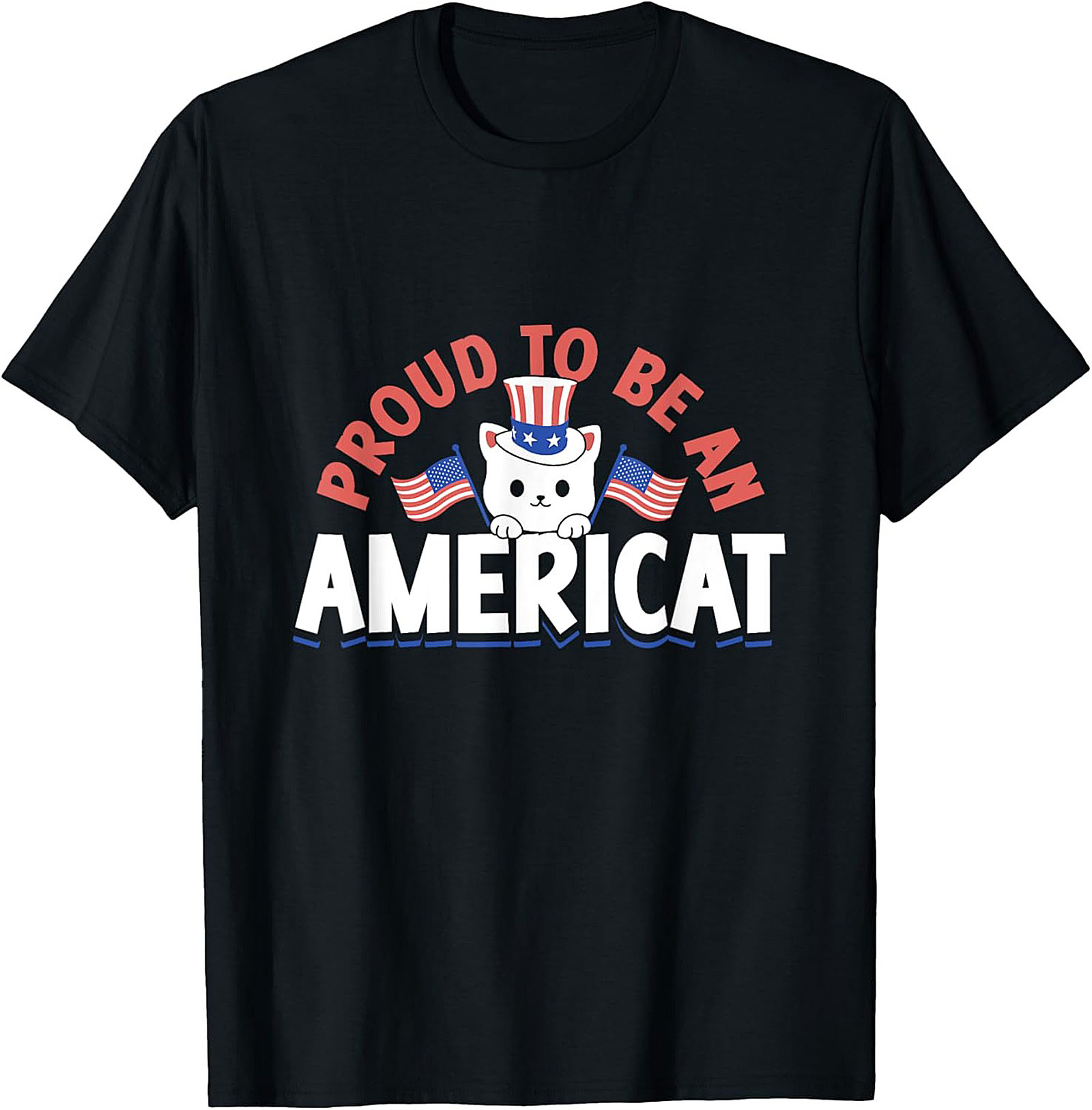 Proud AmeriCat Graphic Tee | Funny Patriotic Cat T-Shirt