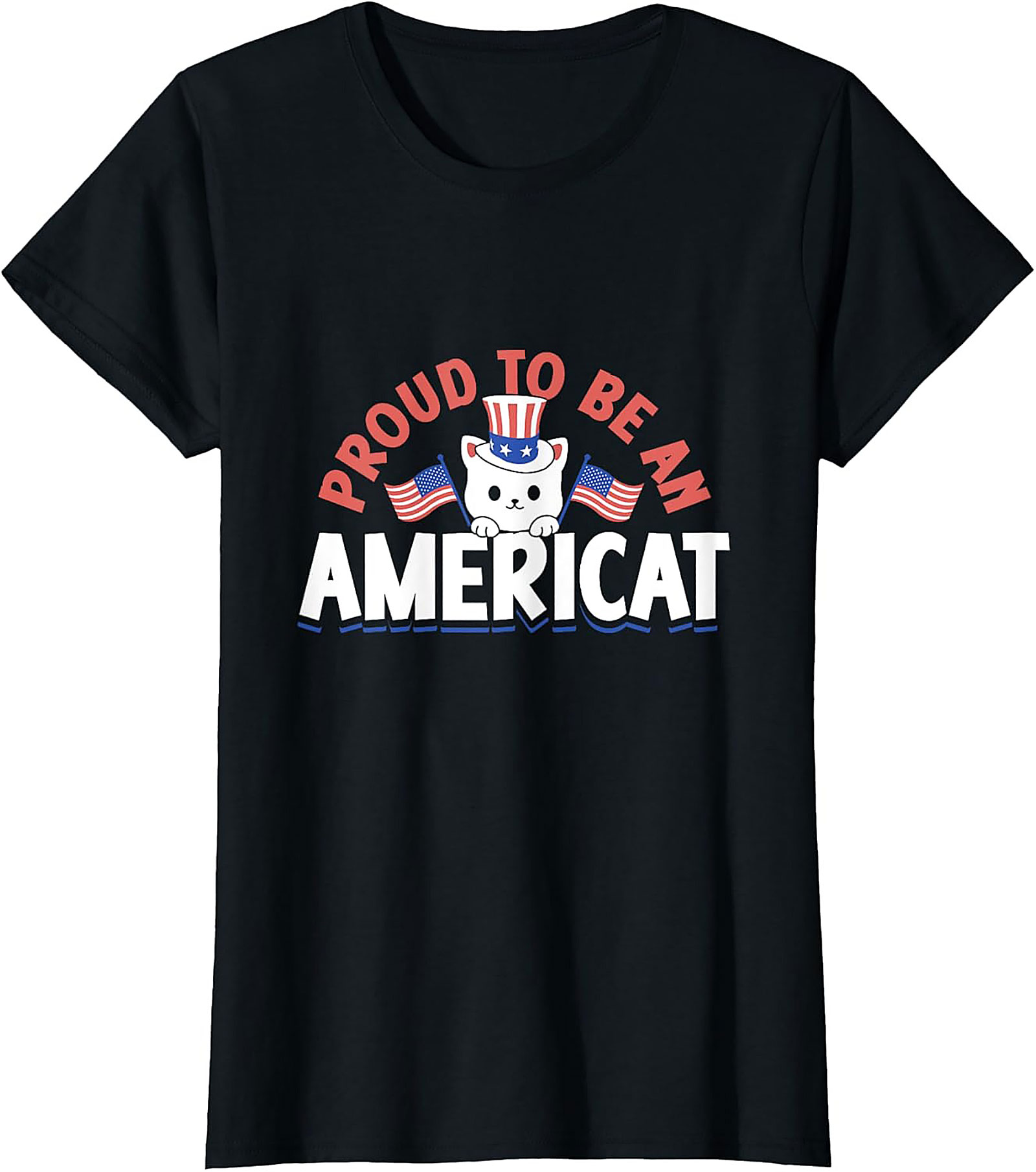 Proud AmeriCat Graphic Tee | Funny Patriotic Cat T-Shirt