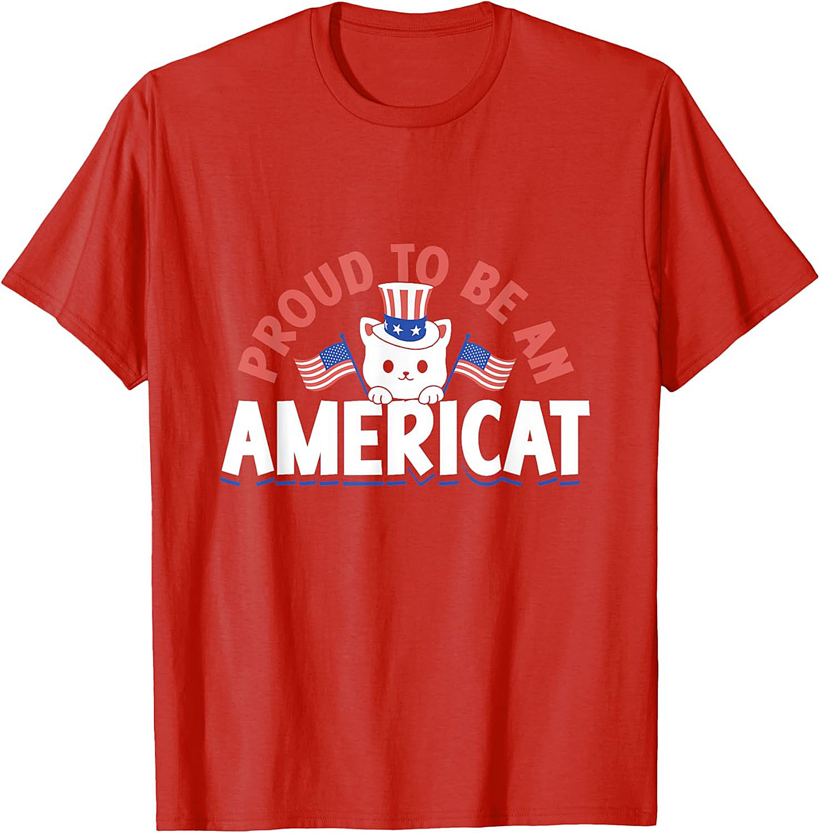 Proud AmeriCat Graphic Tee | Funny Patriotic Cat T-Shirt