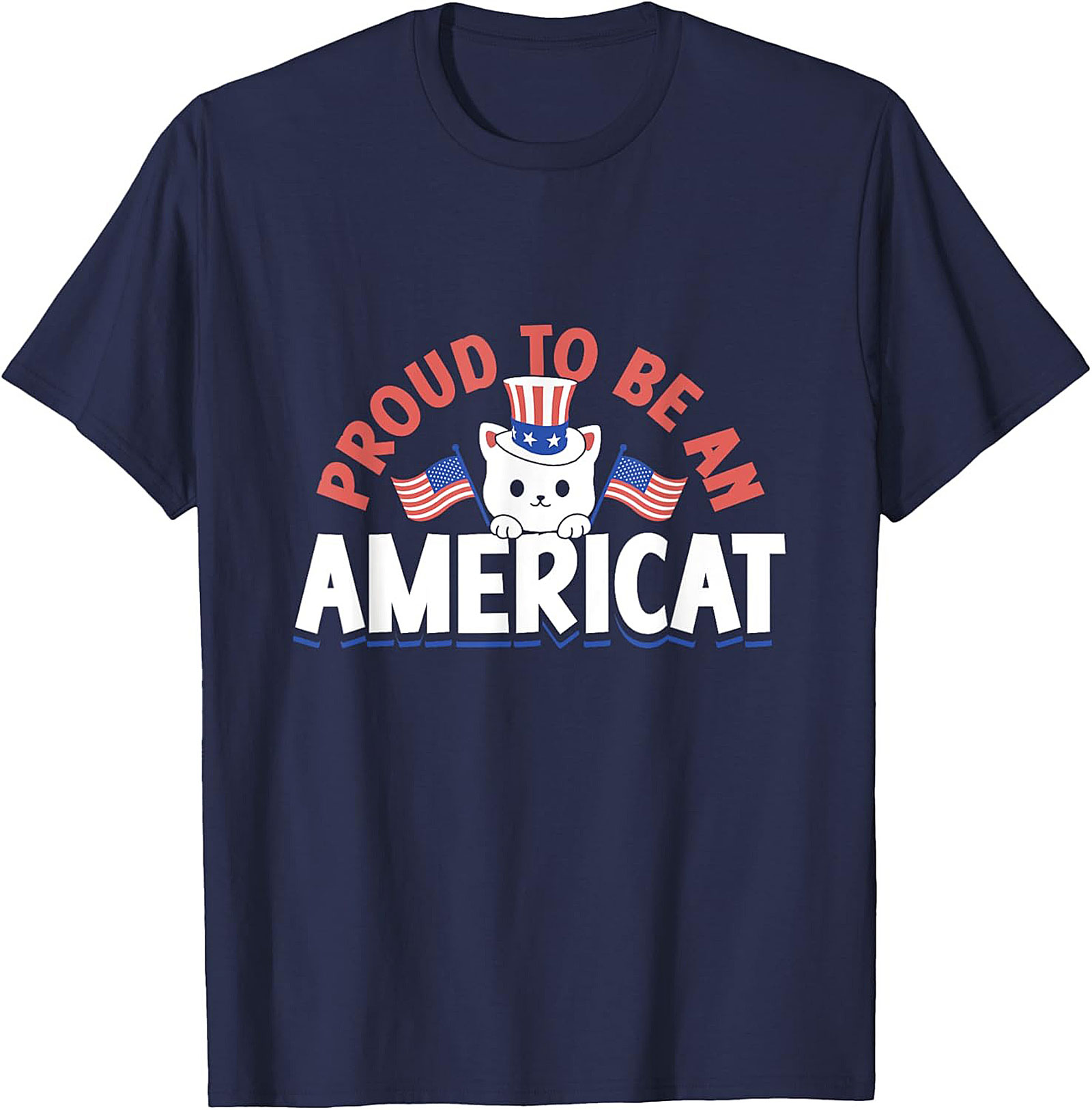 Proud AmeriCat Graphic Tee | Funny Patriotic Cat T-Shirt
