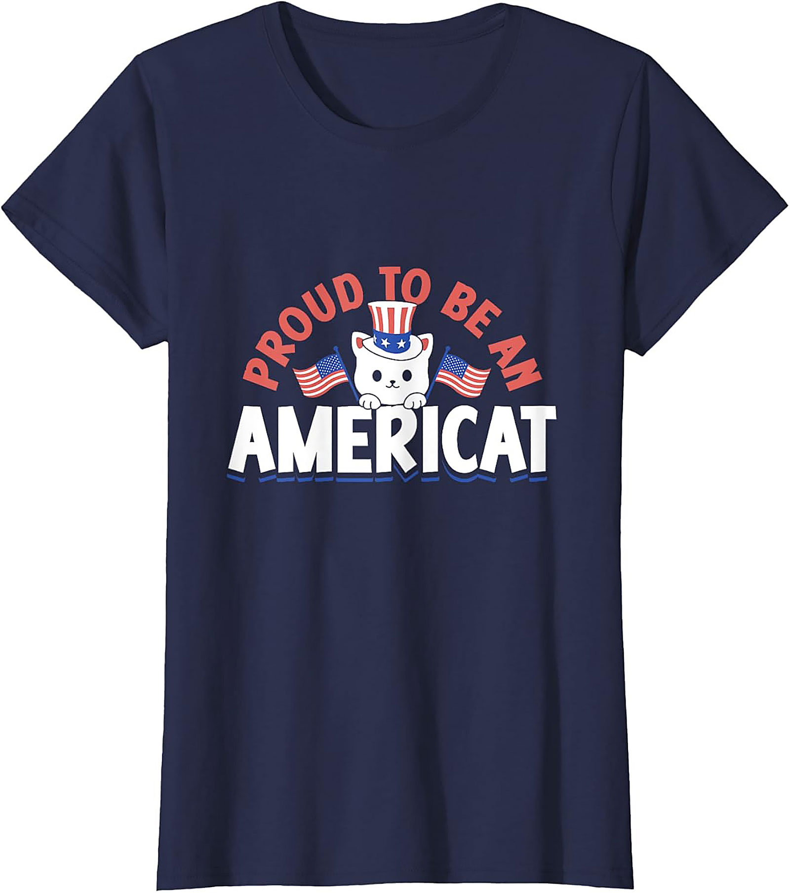 Proud AmeriCat Graphic Tee | Funny Patriotic Cat T-Shirt