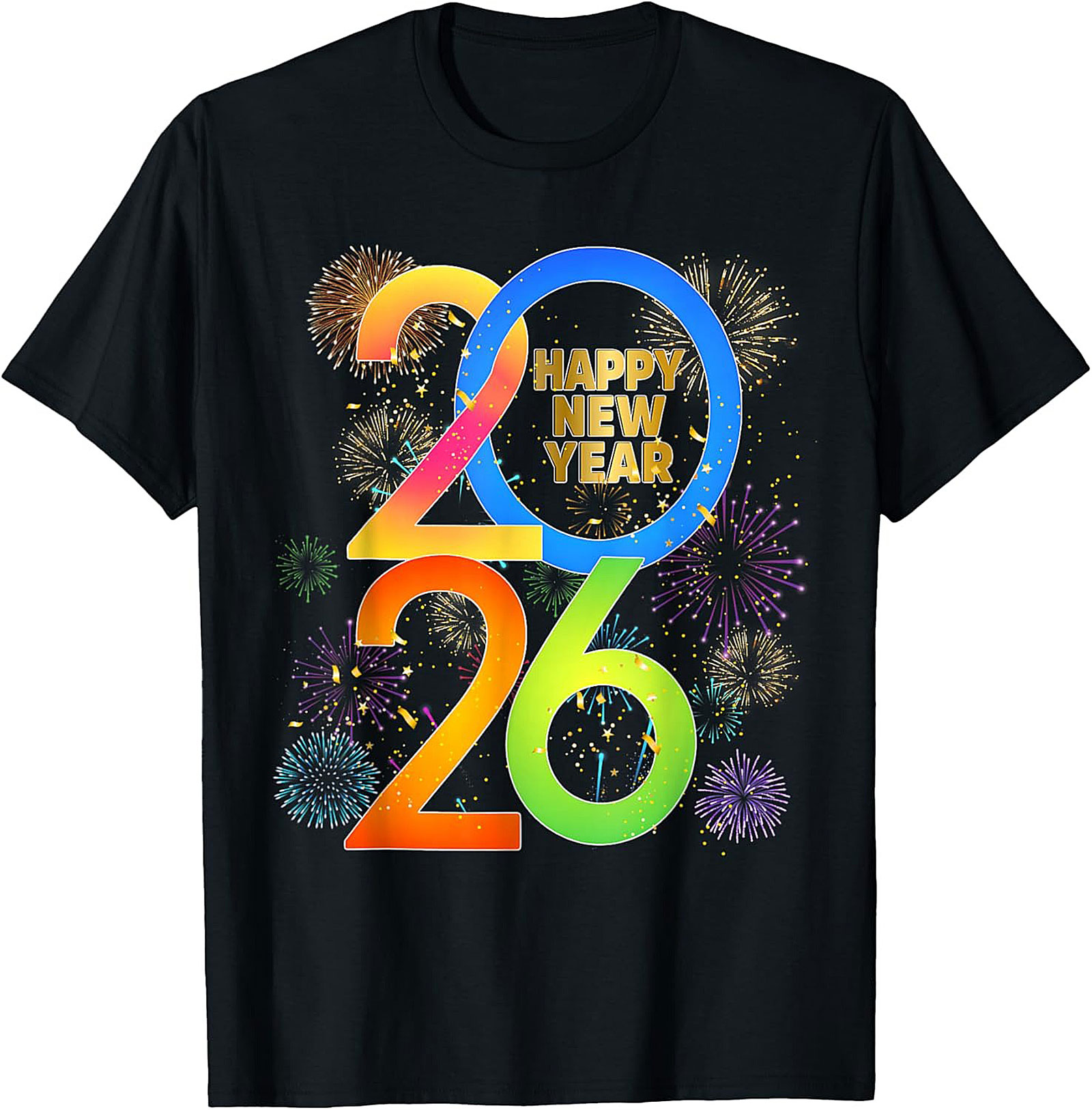 Happy New Year 2026 T-Shirt Festive Graphic Tee